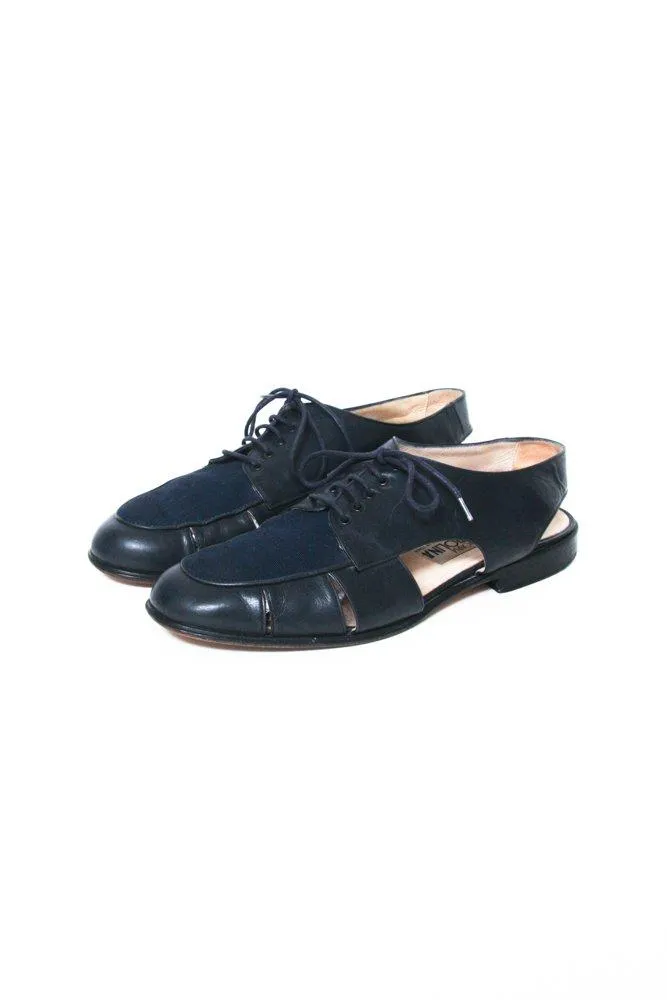 0585_NAVY LEATHER 41 VINTAGE CUT OUT BROGUES