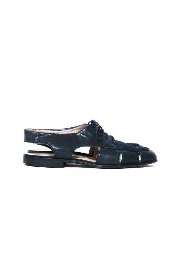 0585_NAVY LEATHER 41 VINTAGE CUT OUT BROGUES