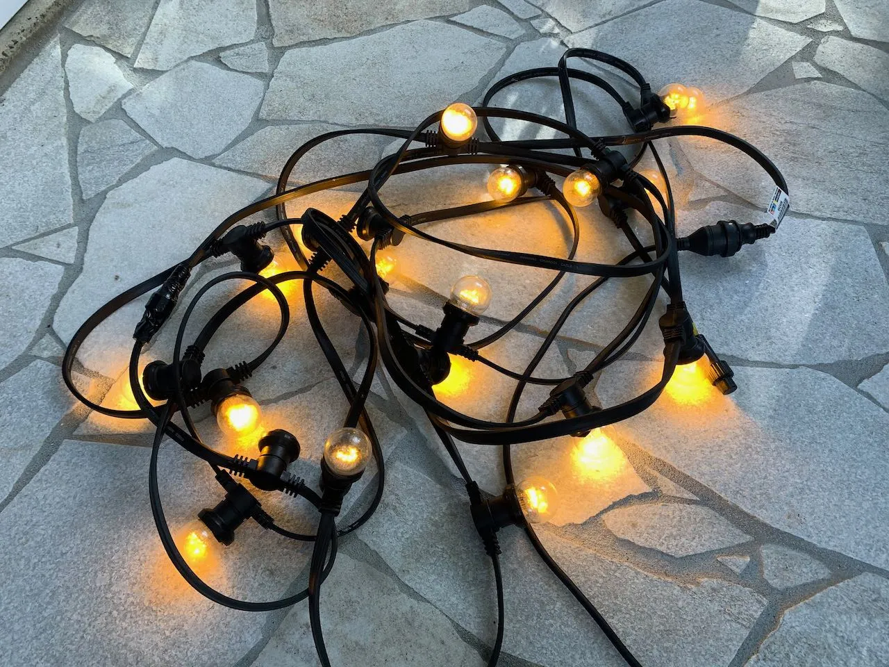 10m Festoon lighting - Warm White (Clear bulbs)