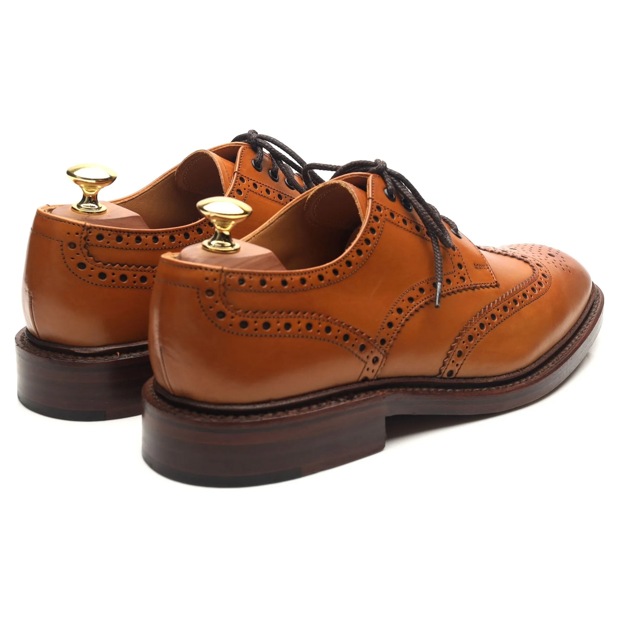 1880 'Chester 2' Tan Brown Leather Derby Brogues UK 8 F