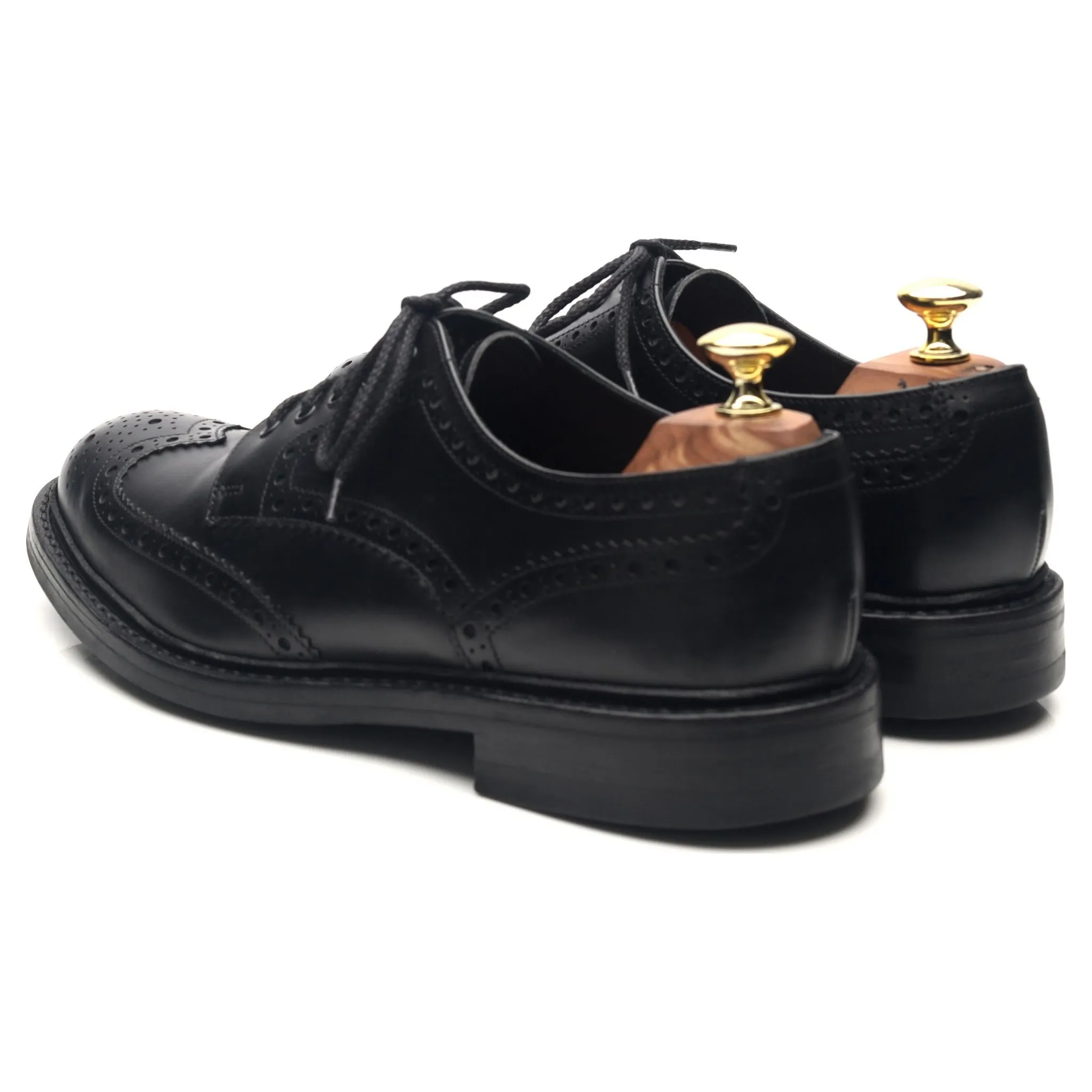 1880 'Worton' Black Leather Derby Brogues UK 7.5 G