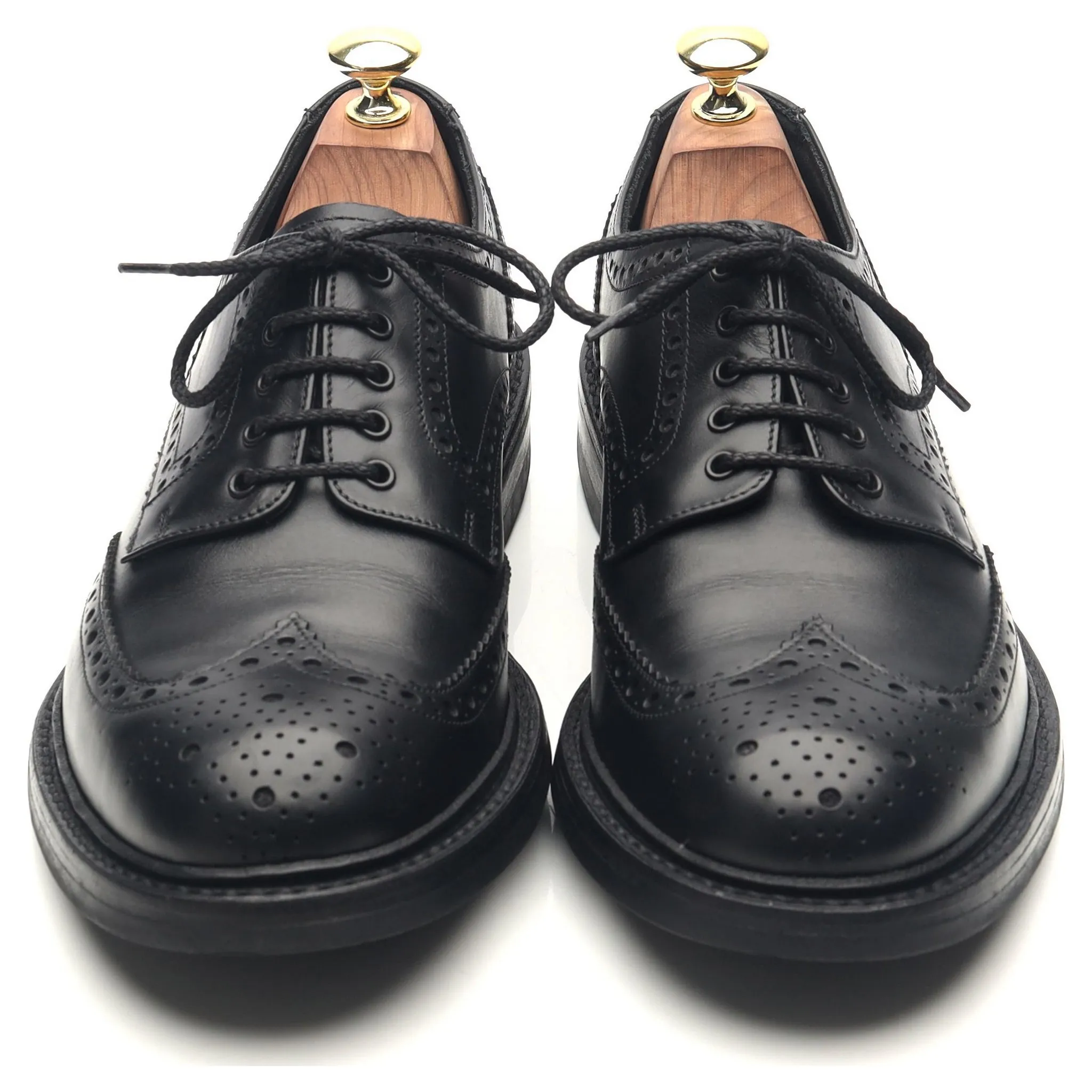 1880 'Worton' Black Leather Derby Brogues UK 7.5 G