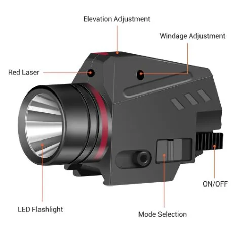 2TAC™ Tactical Flashlight & Laser Combo