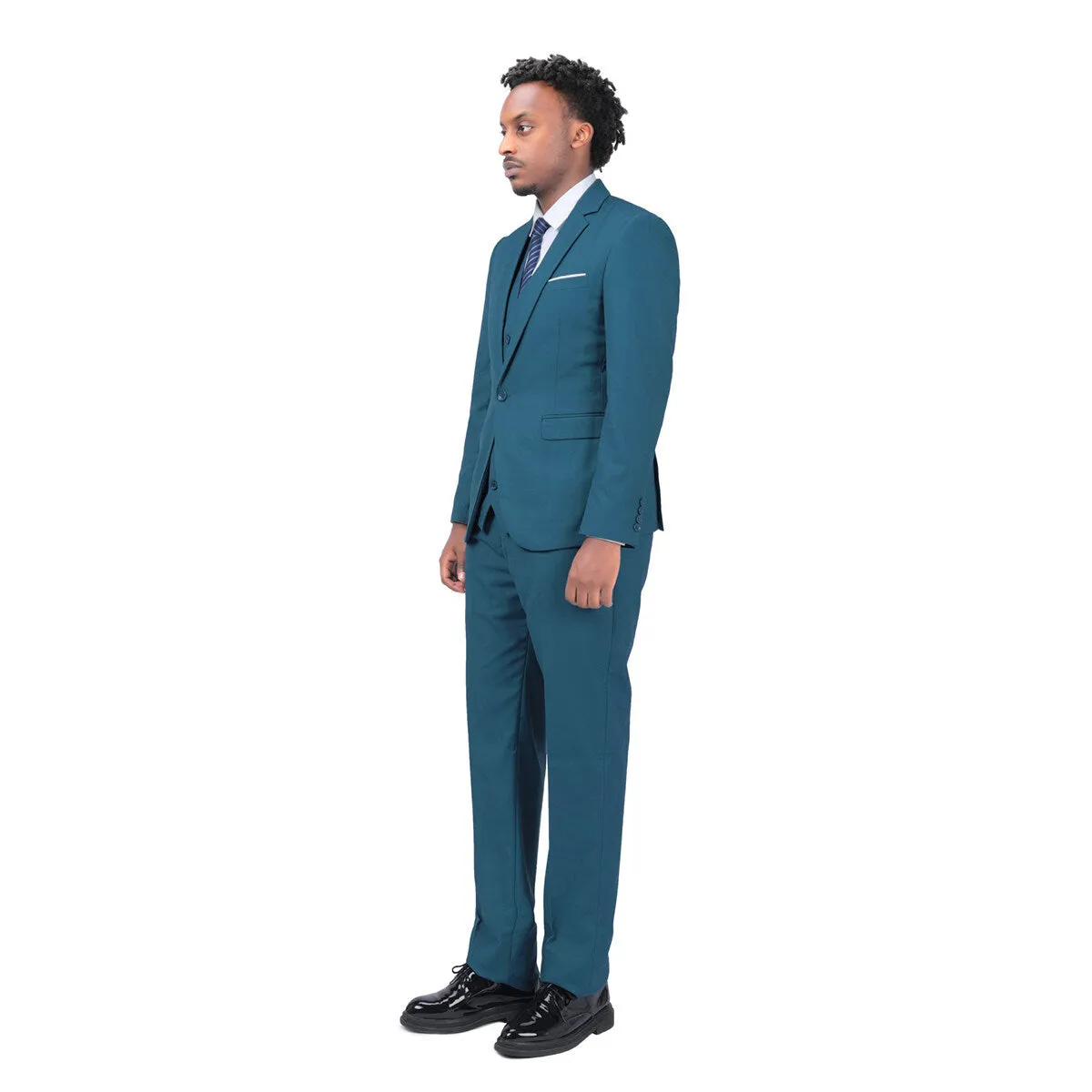 3-Piece One Button Formal Suit Blue Suit