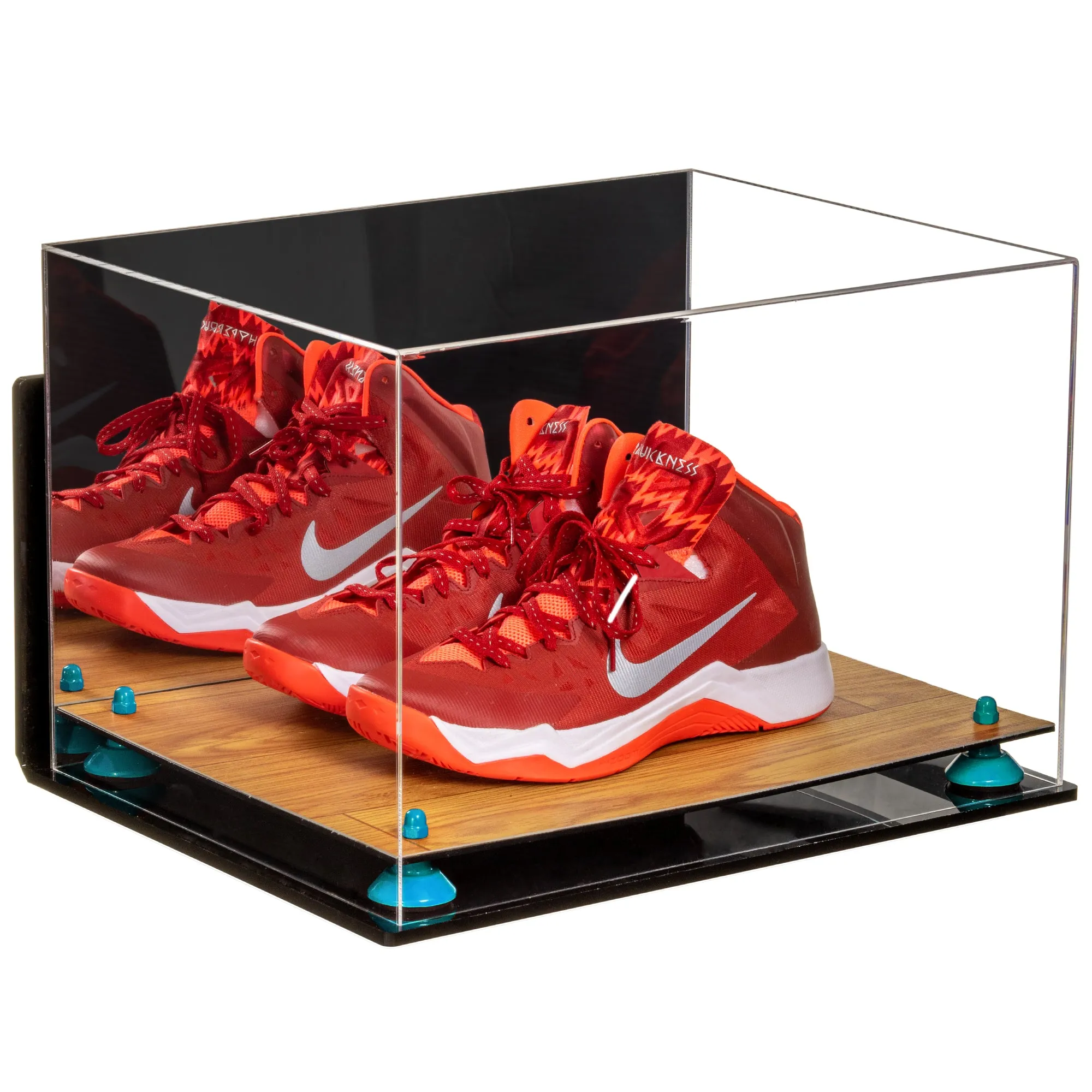 Acrylic Extra Large Shoe Display Case for Basketball Shoe, Hightop, Soccer & Football Cleats with Mirror -18 x 14 x 12 (A014/V60)