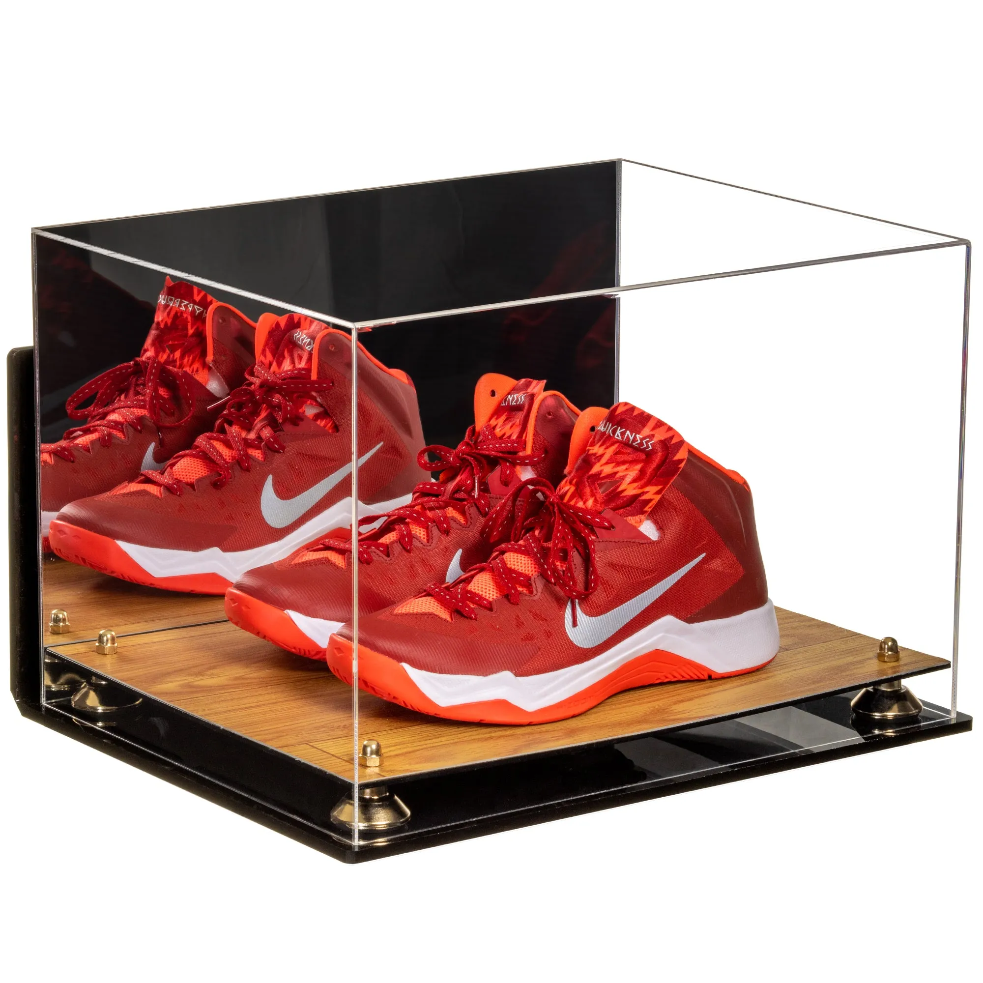 Acrylic Extra Large Shoe Display Case for Basketball Shoe, Hightop, Soccer & Football Cleats with Mirror -18 x 14 x 12 (A014/V60)