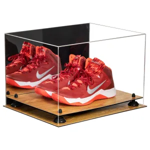 Acrylic Extra Large Shoe Display Case for Basketball Shoe, Hightop, Soccer & Football Cleats with Mirror -18 x 14 x 12 (A014/V60)