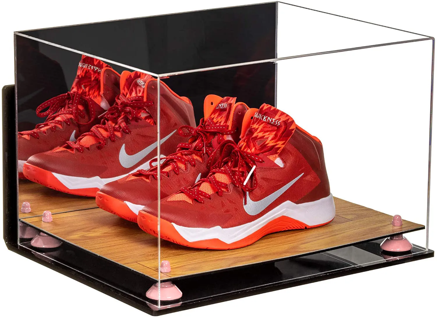 Acrylic Extra Large Shoe Display Case for Basketball Shoe, Hightop, Soccer & Football Cleats with Mirror -18 x 14 x 12 (A014/V60)