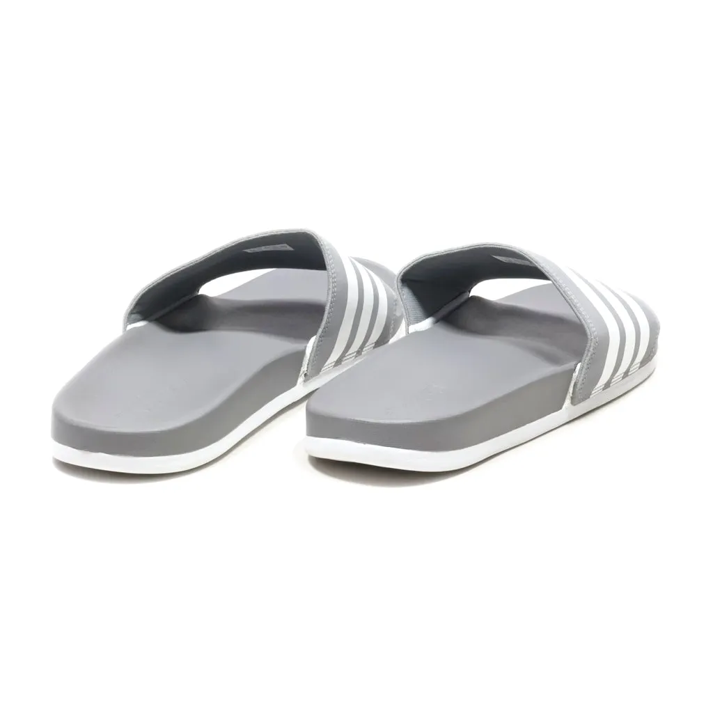 Adidas Adilette Sliders Pu Leather Grey Colour For Men