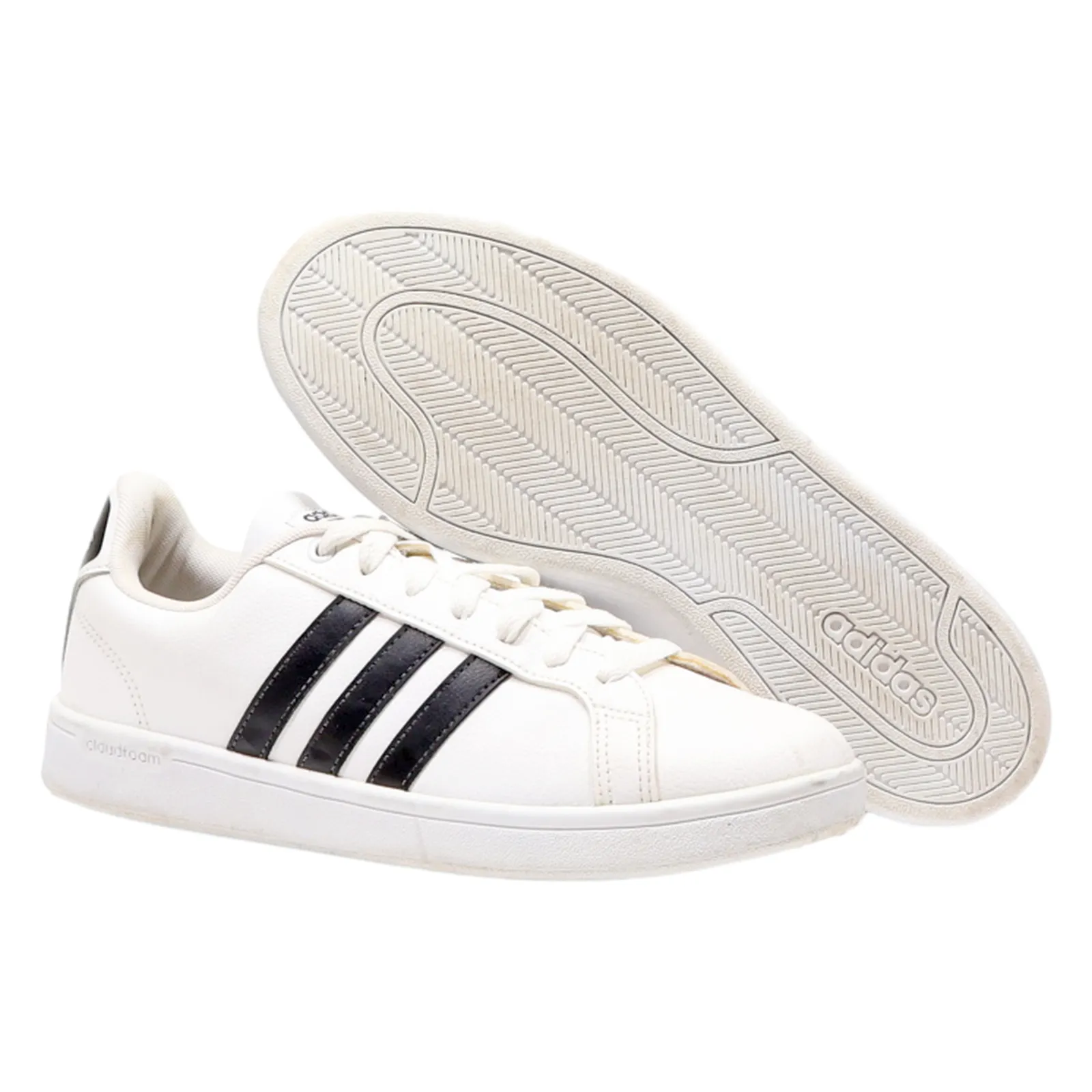 ADIDAS Cloudfoam Advantage Sneaker Trainers White Leather Womens UK 8