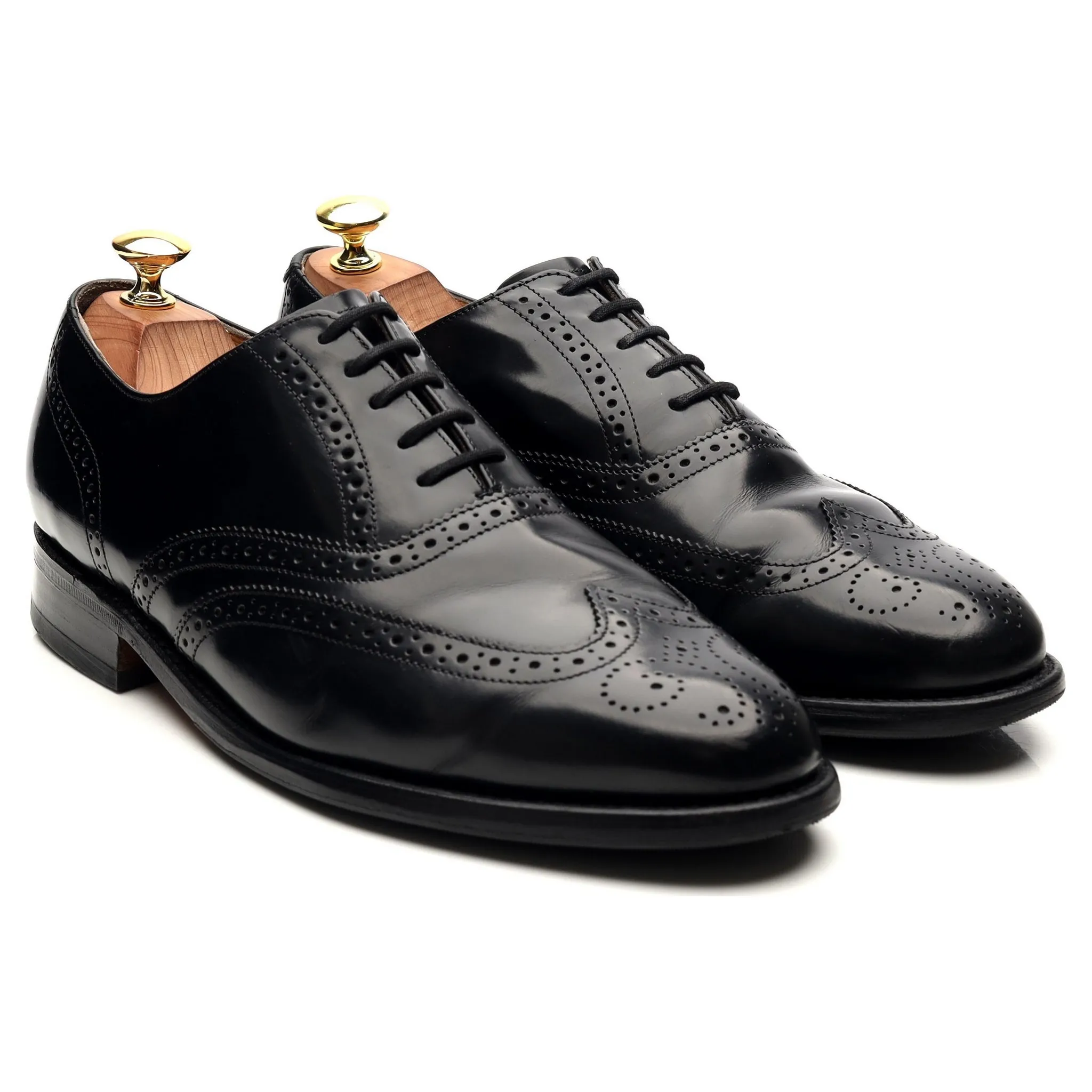 'Albert' Black Leather Brogues UK 8 G