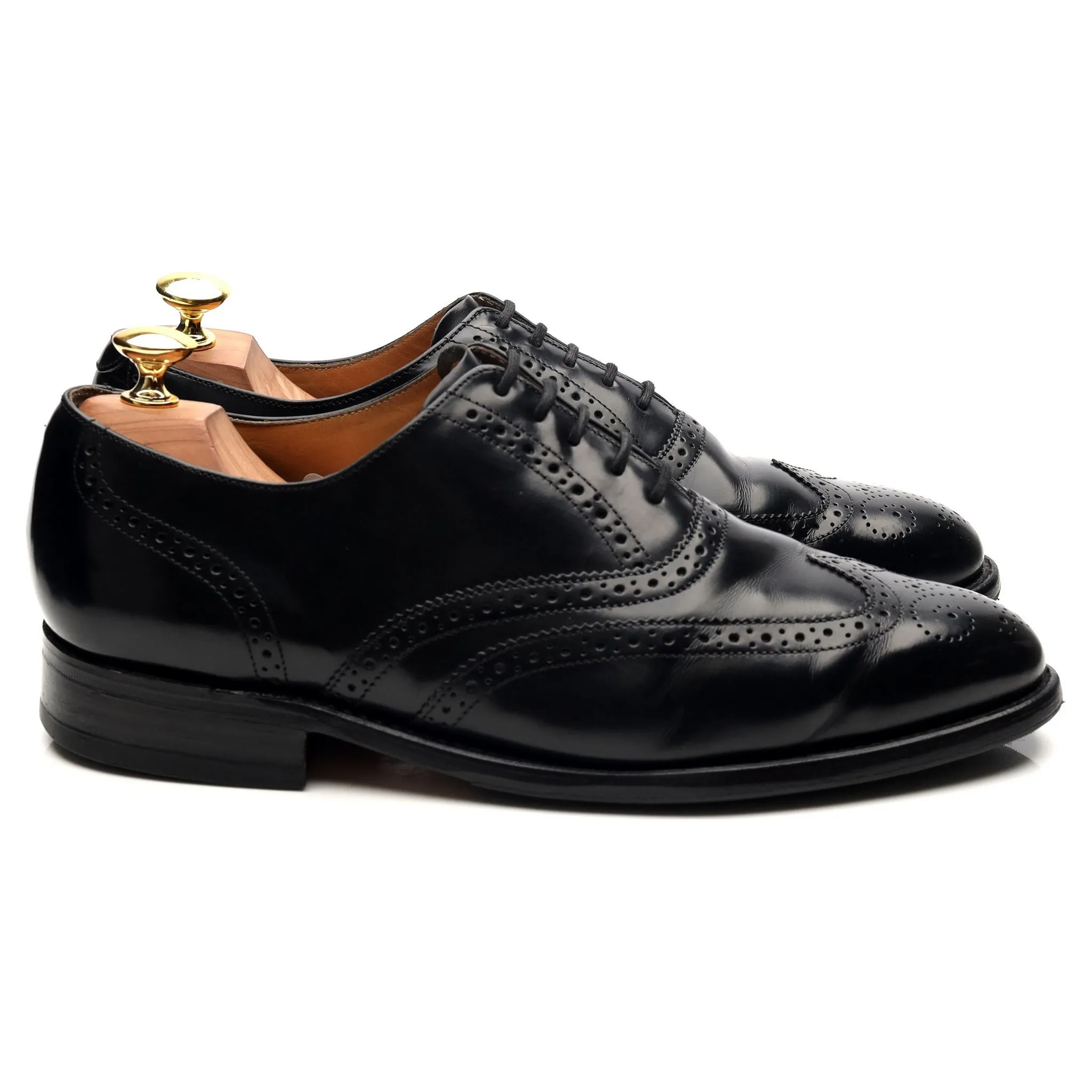 'Albert' Black Leather Brogues UK 8 G