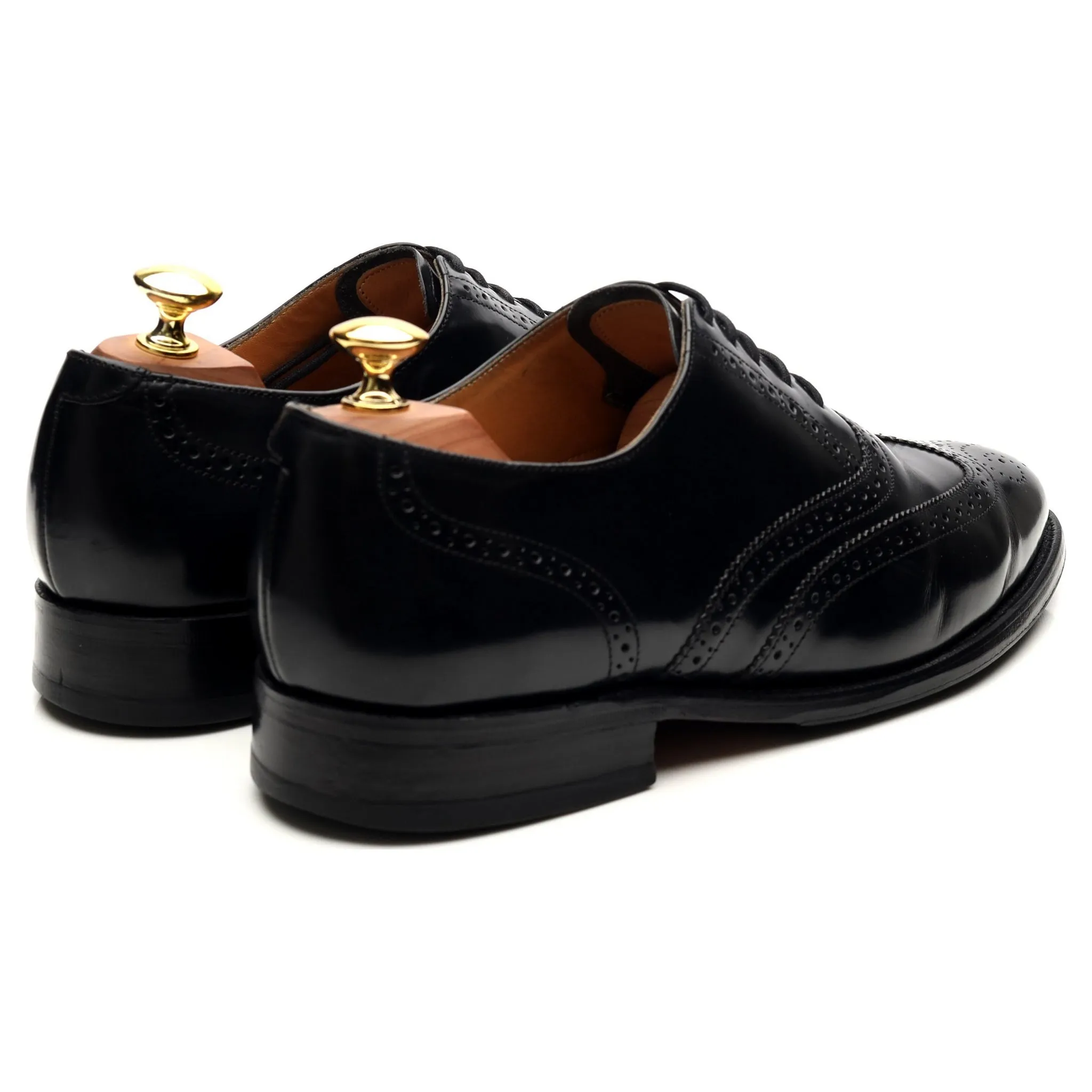 'Albert' Black Leather Brogues UK 8 G