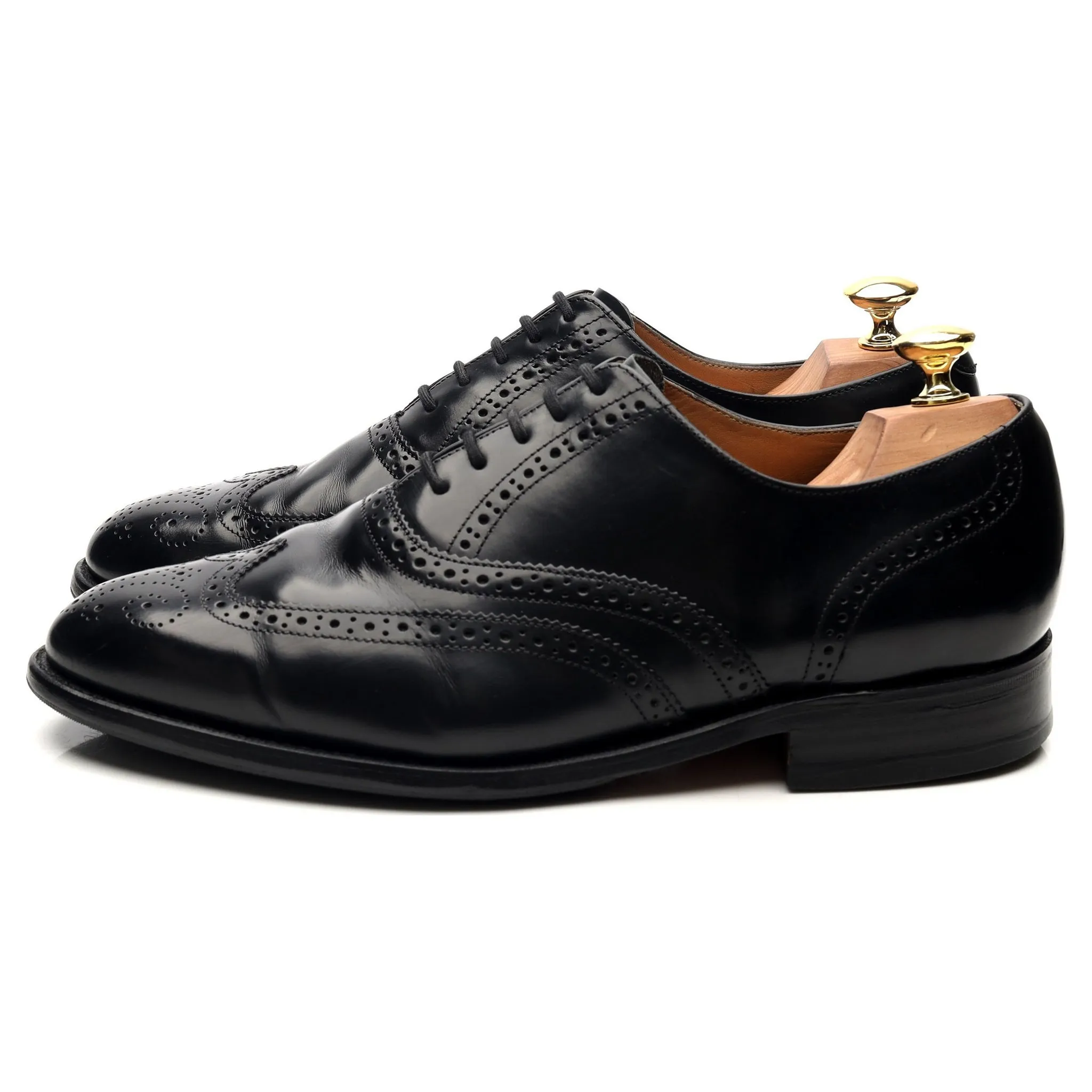 'Albert' Black Leather Brogues UK 8 G