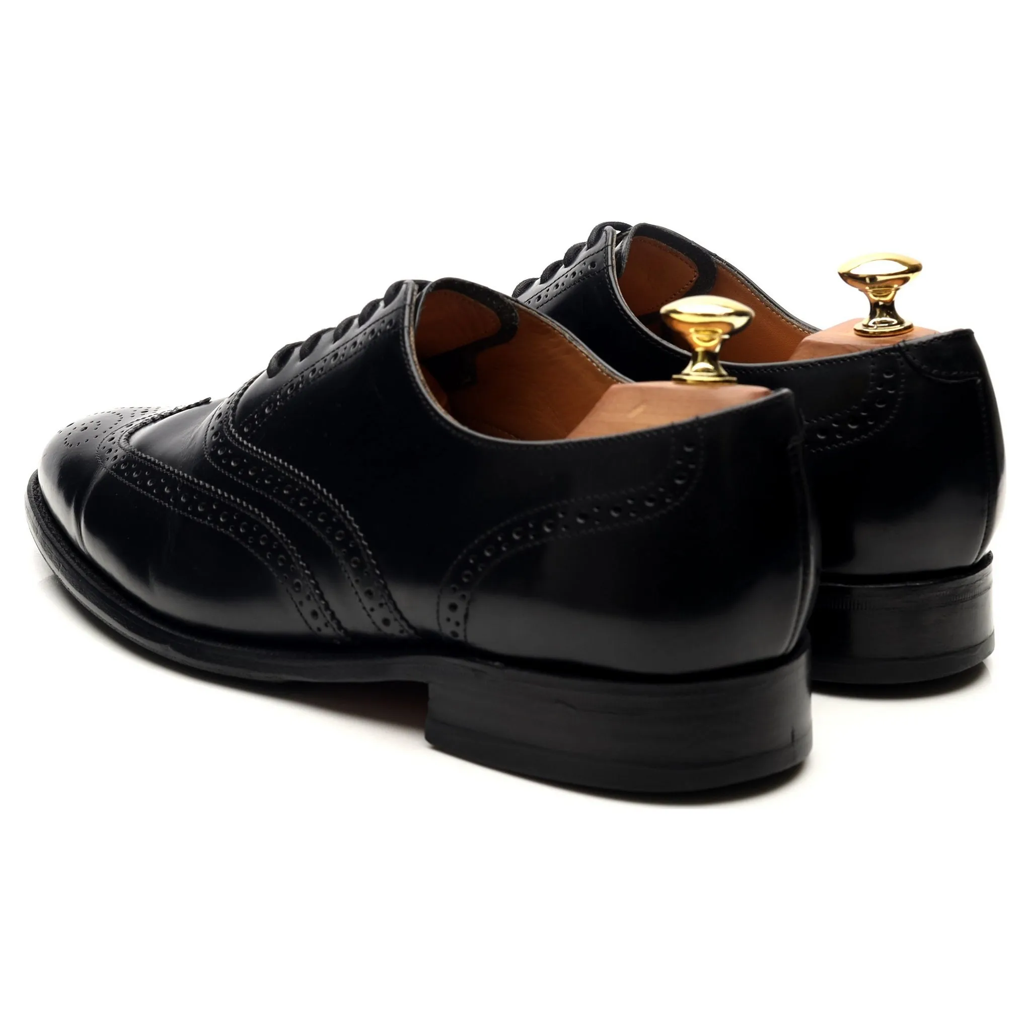 'Albert' Black Leather Brogues UK 8 G