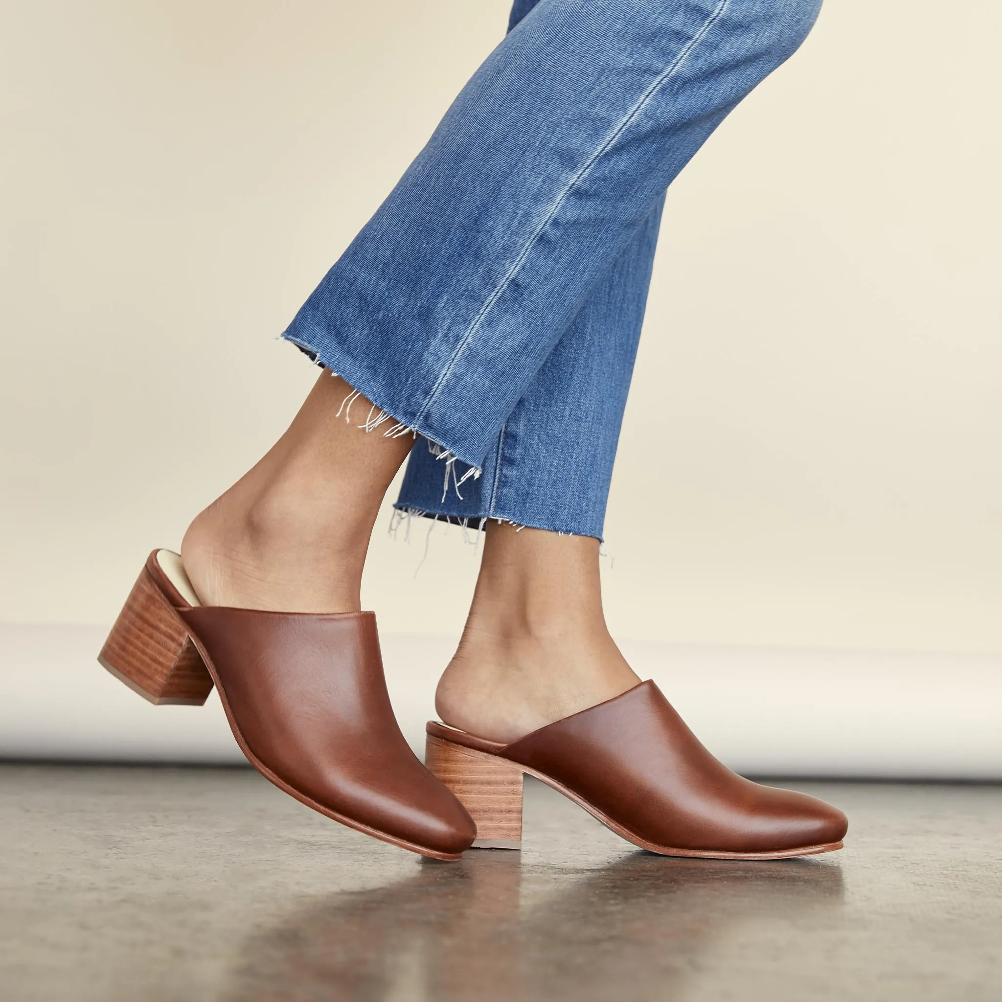 All-Day Heeled Mule Brandy