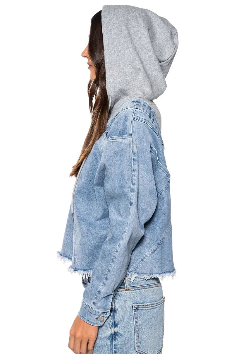 ALL THE WAY UP DENIM PULLOVER SWEATSHIRT