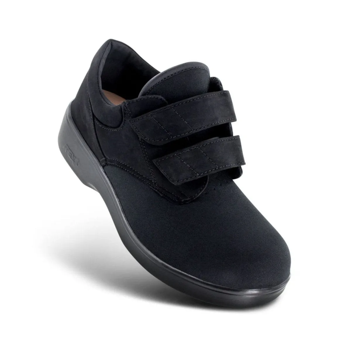 Apex 1200 Amb Stretcher Double Strap Unisex Casual Shoe In Black Vel