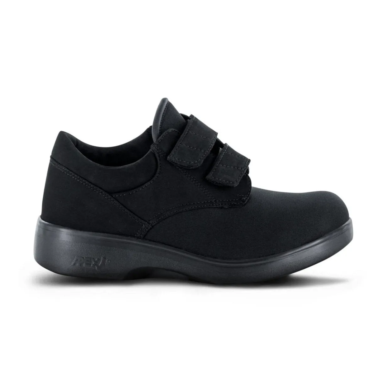 Apex 1200 Amb Stretcher Double Strap Unisex Casual Shoe In Black Vel