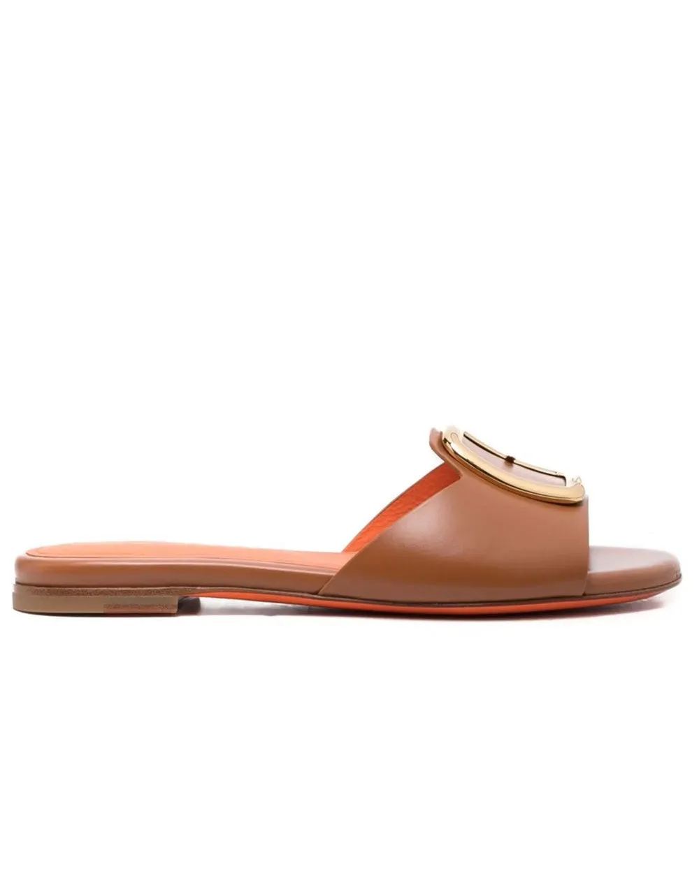 Apricot Flat Sandal in Light Brown