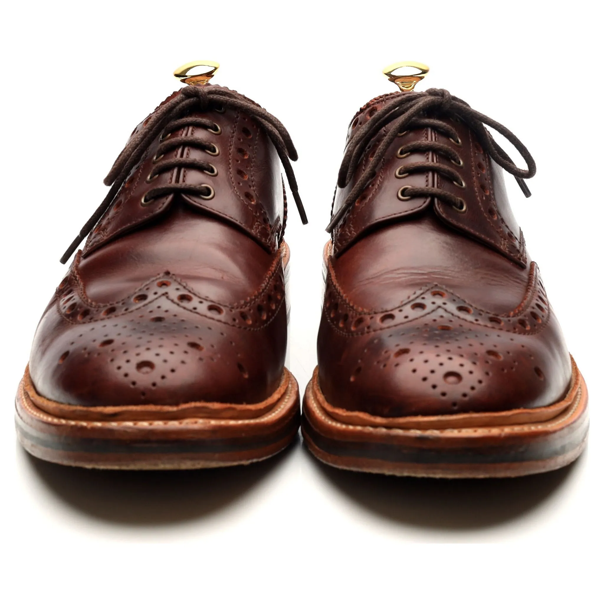 'Archie' Brown Leather Derby Brogues UK 10 G