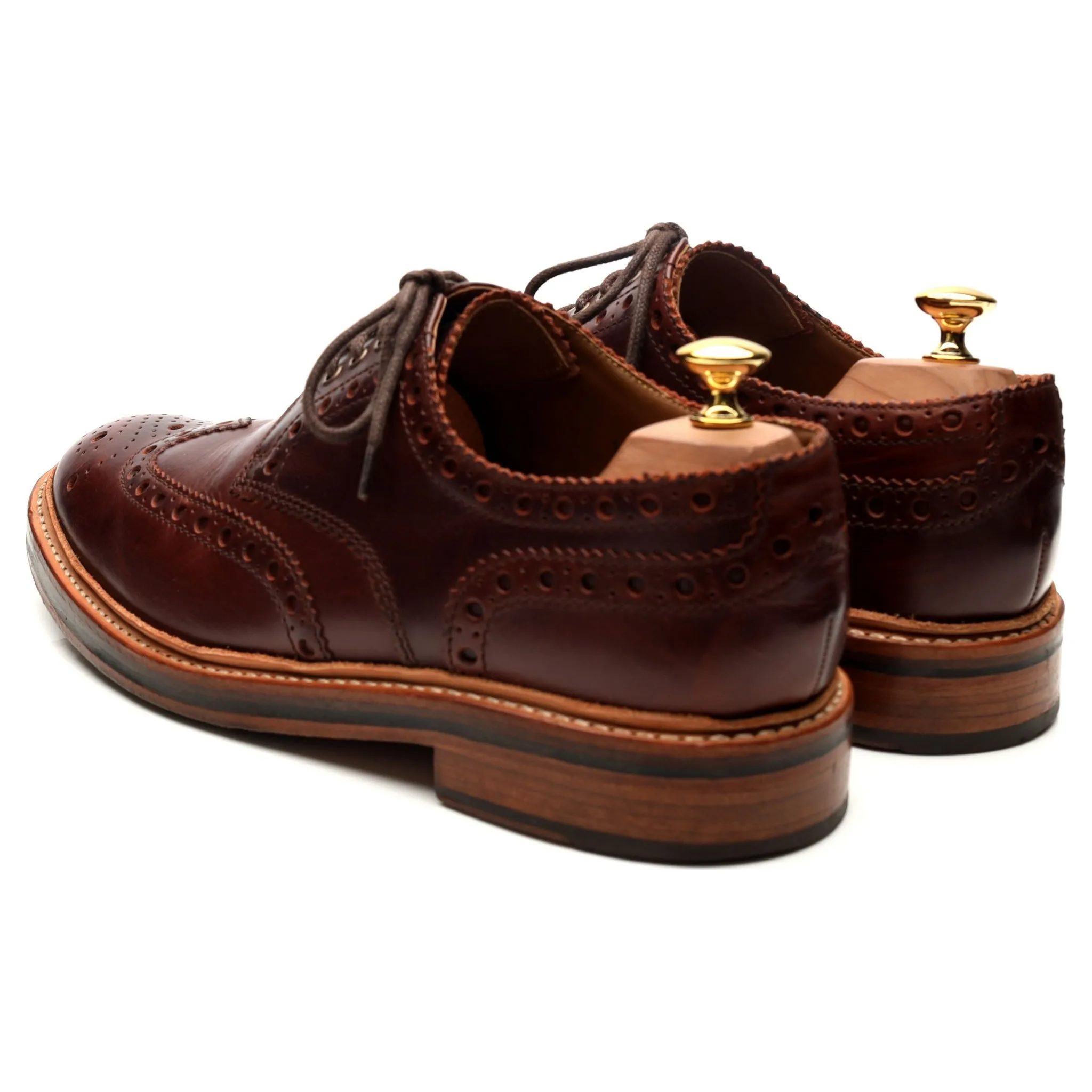 'Archie' Brown Leather Derby Brogues UK 10 G