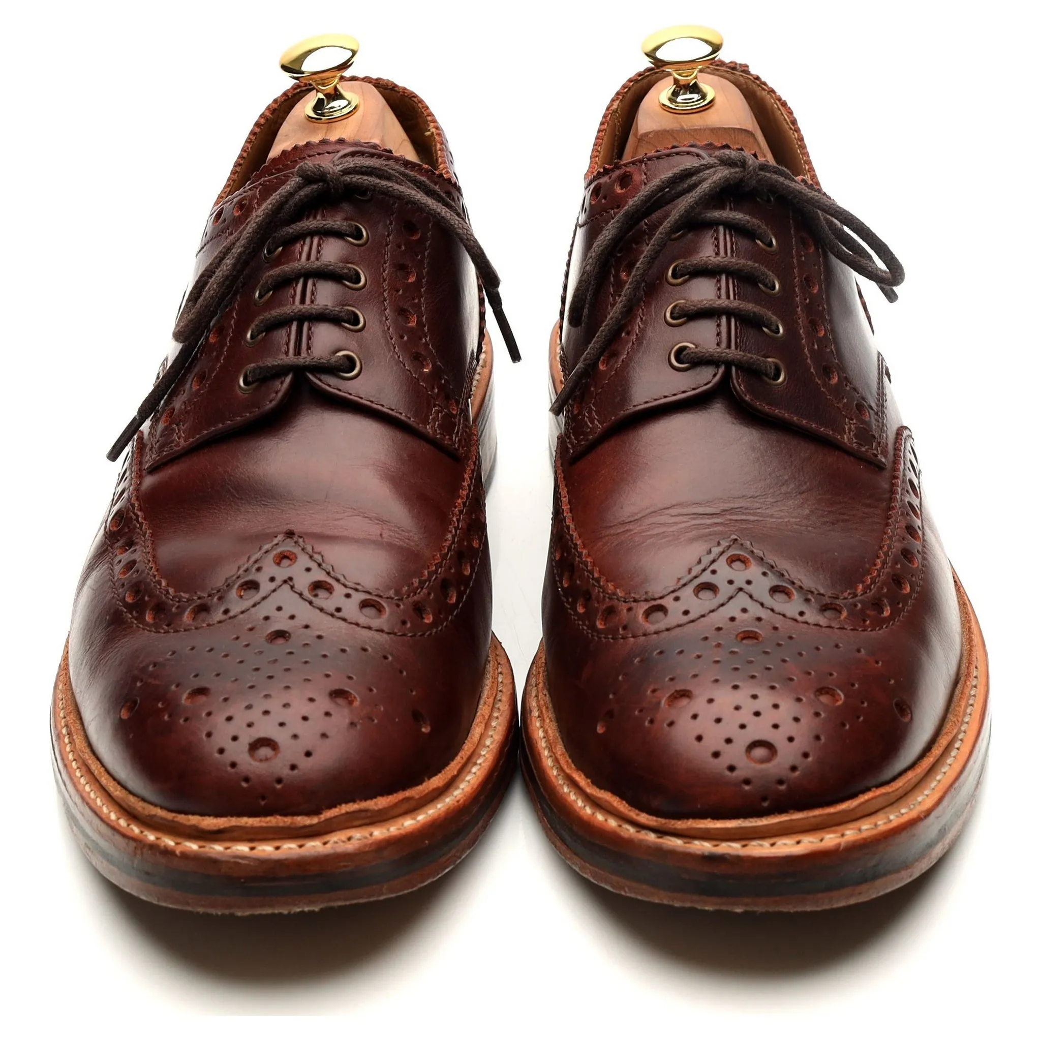 'Archie' Brown Leather Derby Brogues UK 10 G