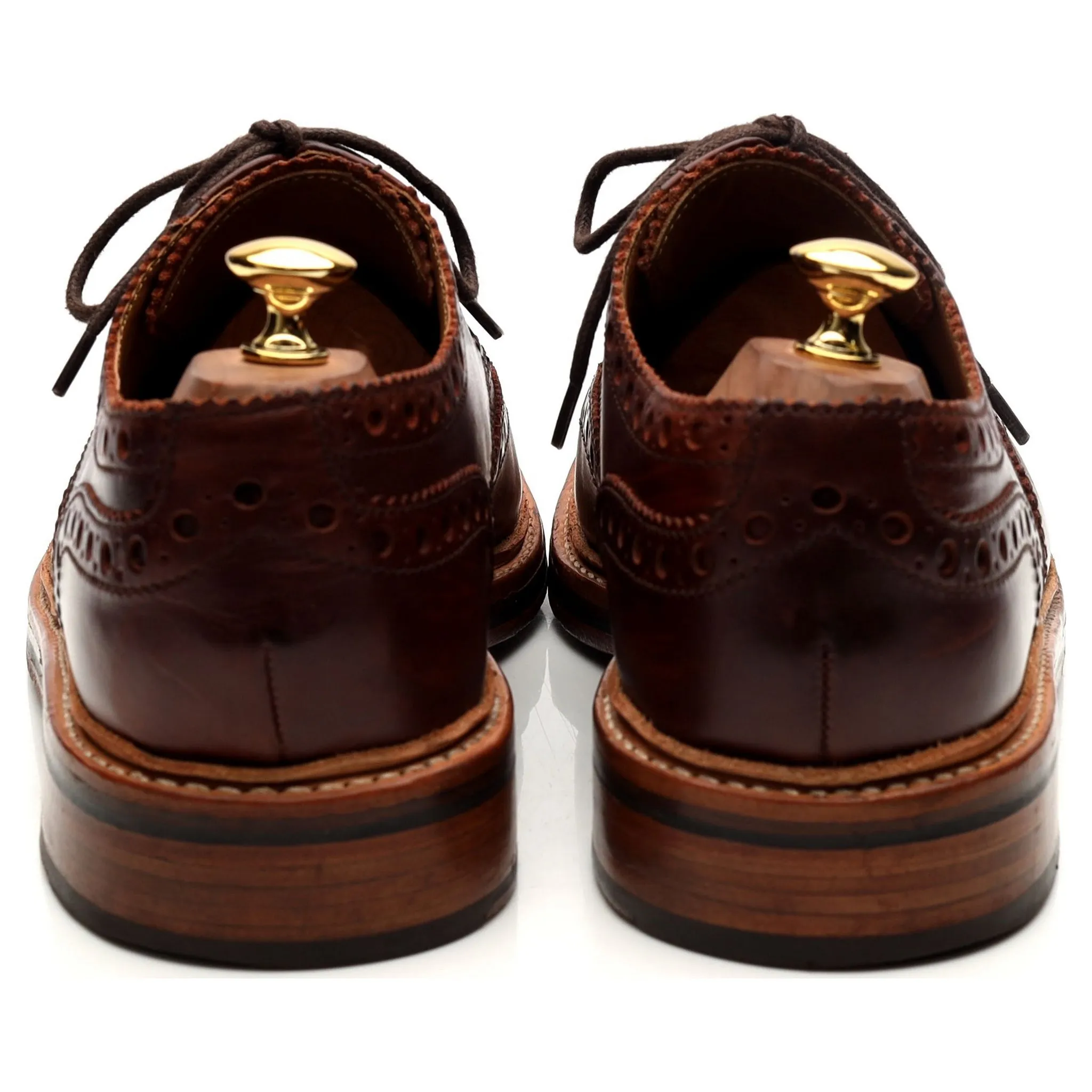 'Archie' Brown Leather Derby Brogues UK 10 G