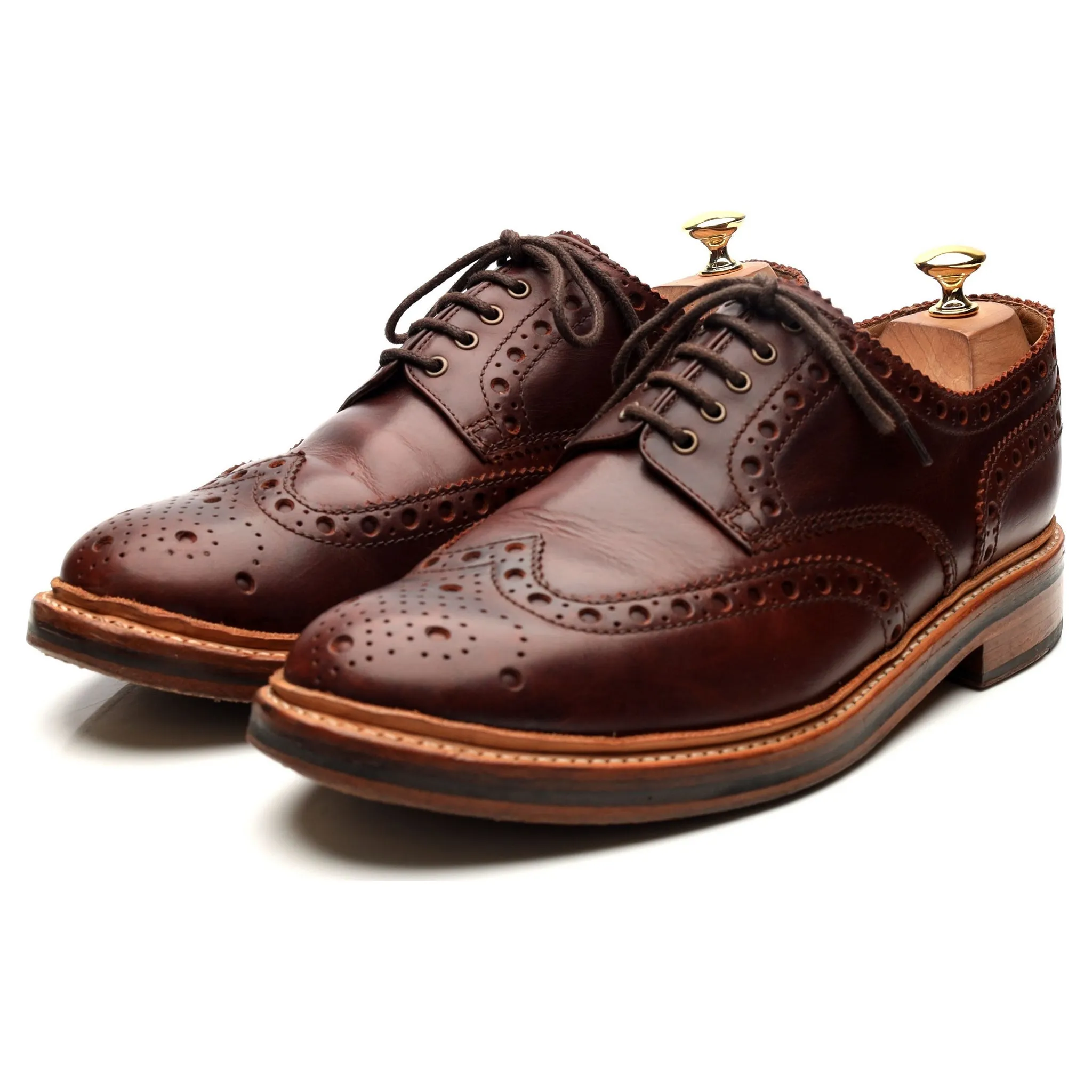 'Archie' Brown Leather Derby Brogues UK 10 G