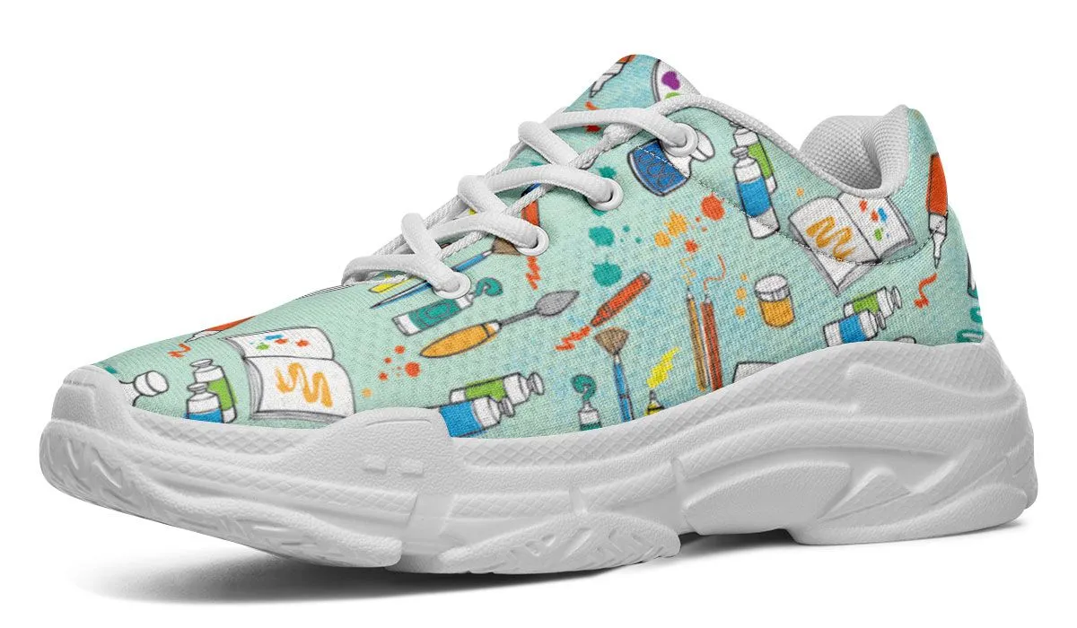 Artist Pattern Chunky Sneakers