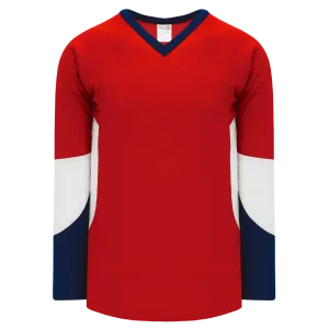 Athletic Knit (AK) H6600A-471 Adult Red/Navy/White League Hockey Jersey