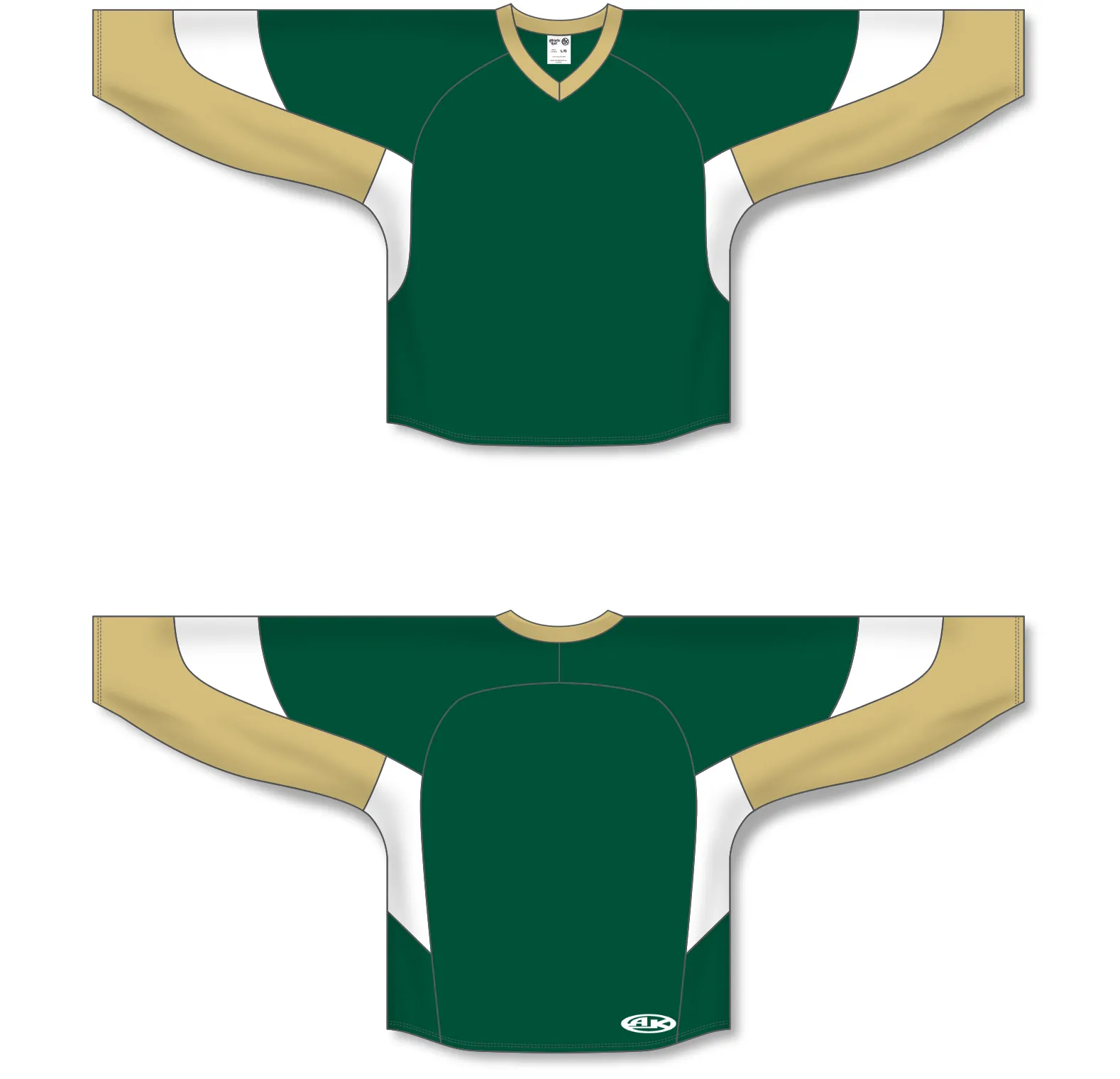 Athletic Knit (AK) H6600Y-262 Youth Dark Green/Vegas Gold/White League Hockey Jersey