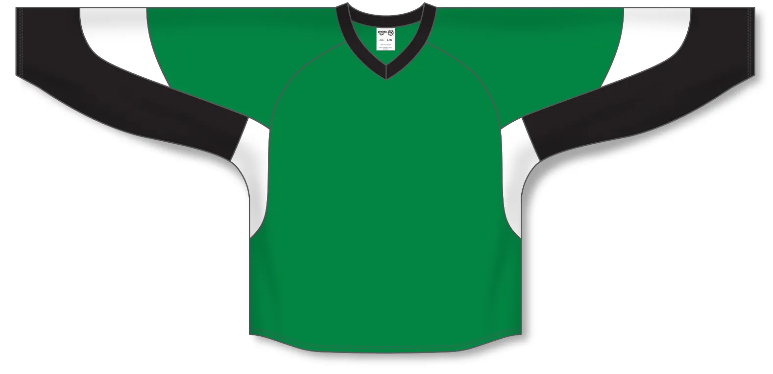 Athletic Knit (AK) H6600Y-440 Youth Kelly Green/Black/White League Hockey Jersey