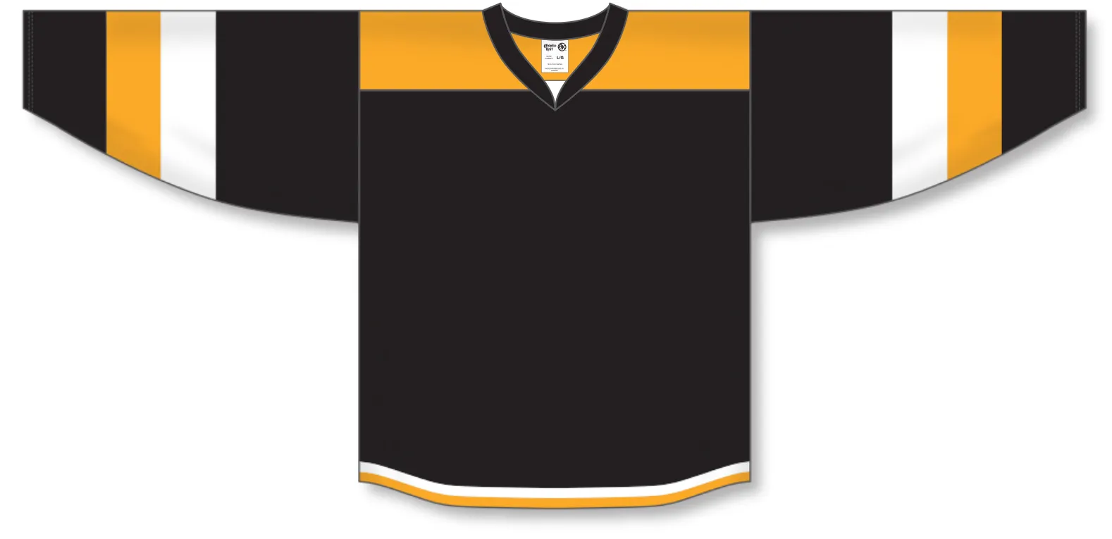 Athletic Knit (AK) H7400A-437 Adult Black/Gold Select Hockey Jersey