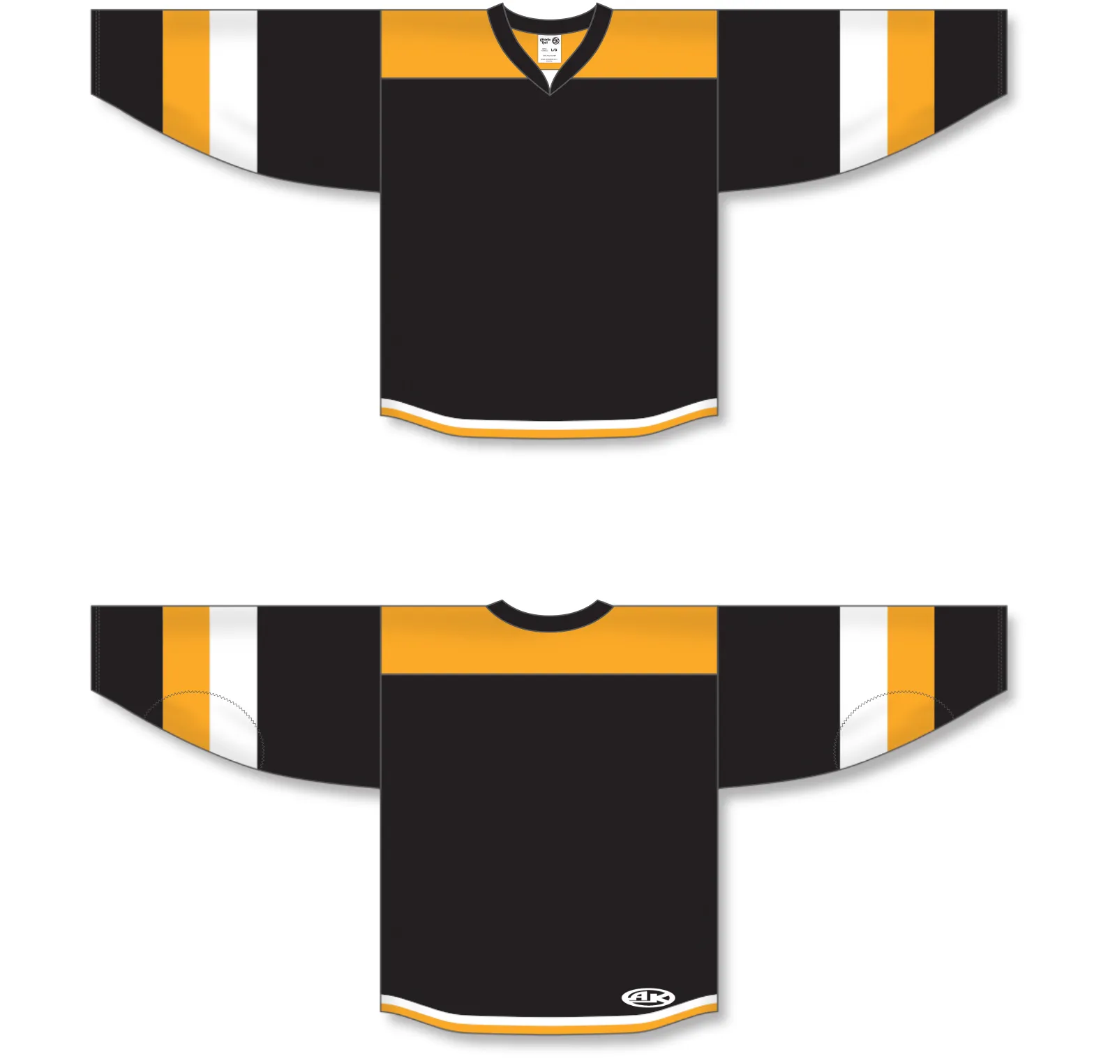 Athletic Knit (AK) H7400A-437 Adult Black/Gold Select Hockey Jersey