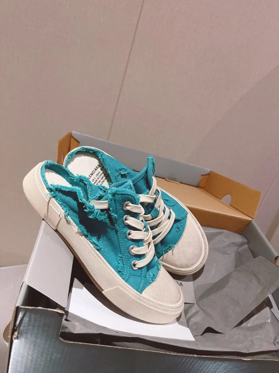 BA Paris Trainers Mule Blue For Women