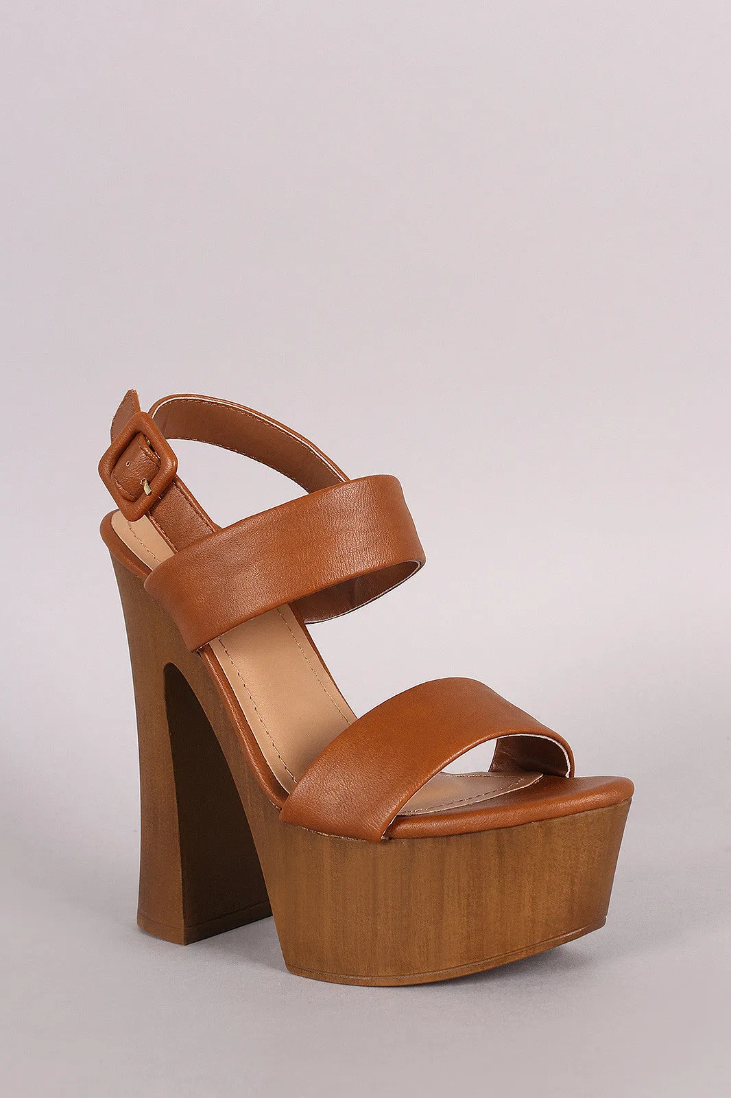 Bamboo Slingback Chunky Platform Spool Heel