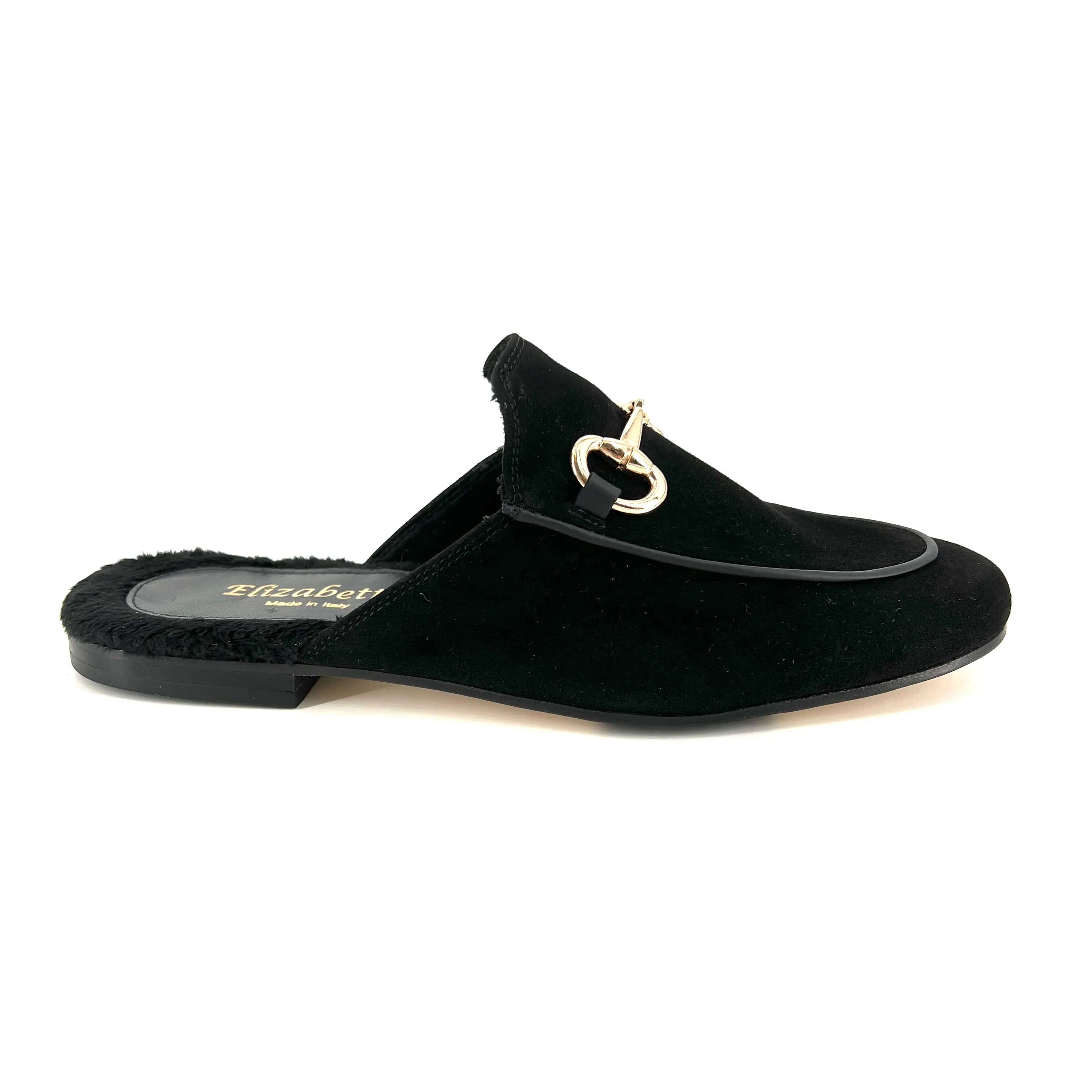 Bitfur - The Loafer Mule with Bit in Black Suede