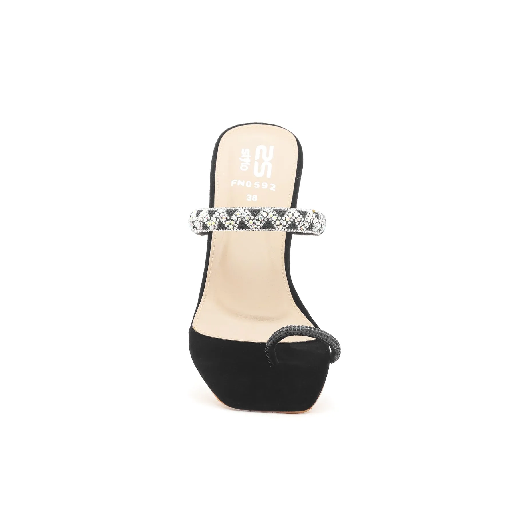 Black Fancy Chappal FN0592