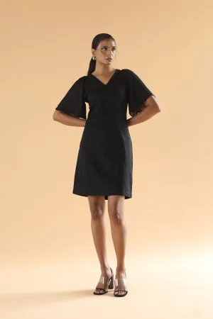 Black Flared sleeves dress