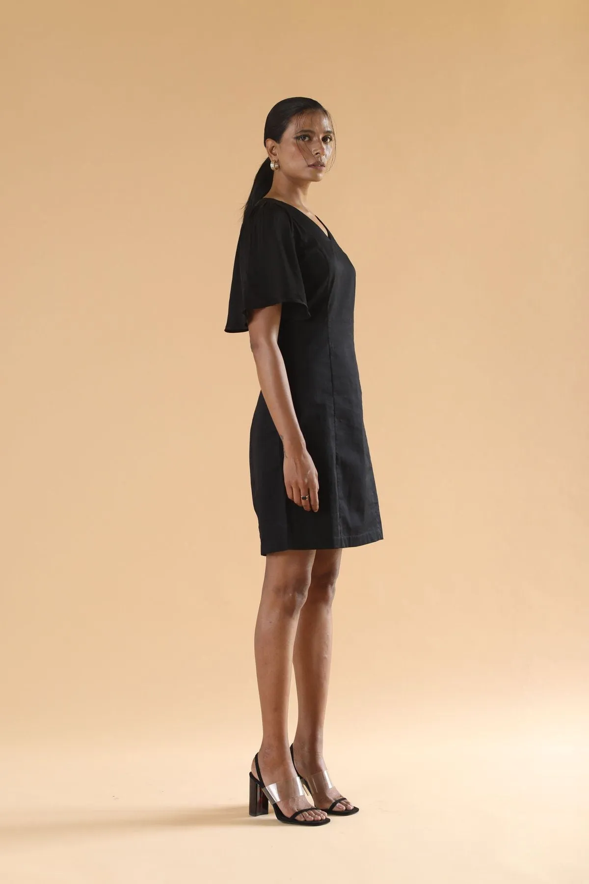 Black Flared sleeves dress