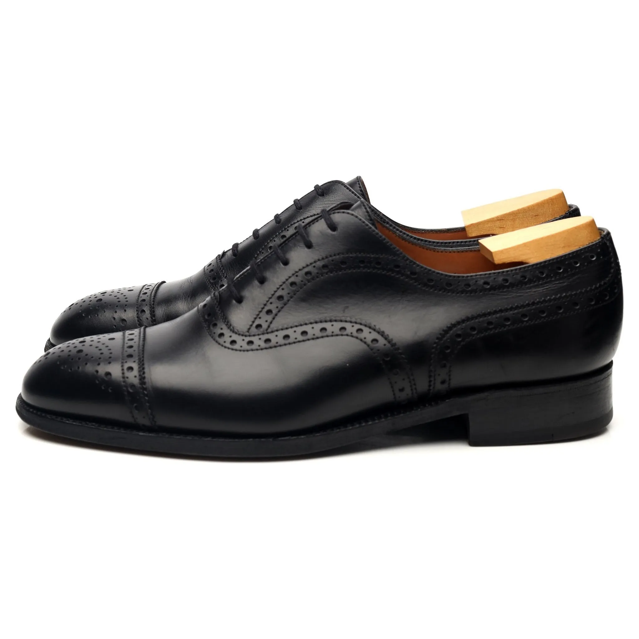 Black Leather Oxford Brogues 7.5 E UK 8