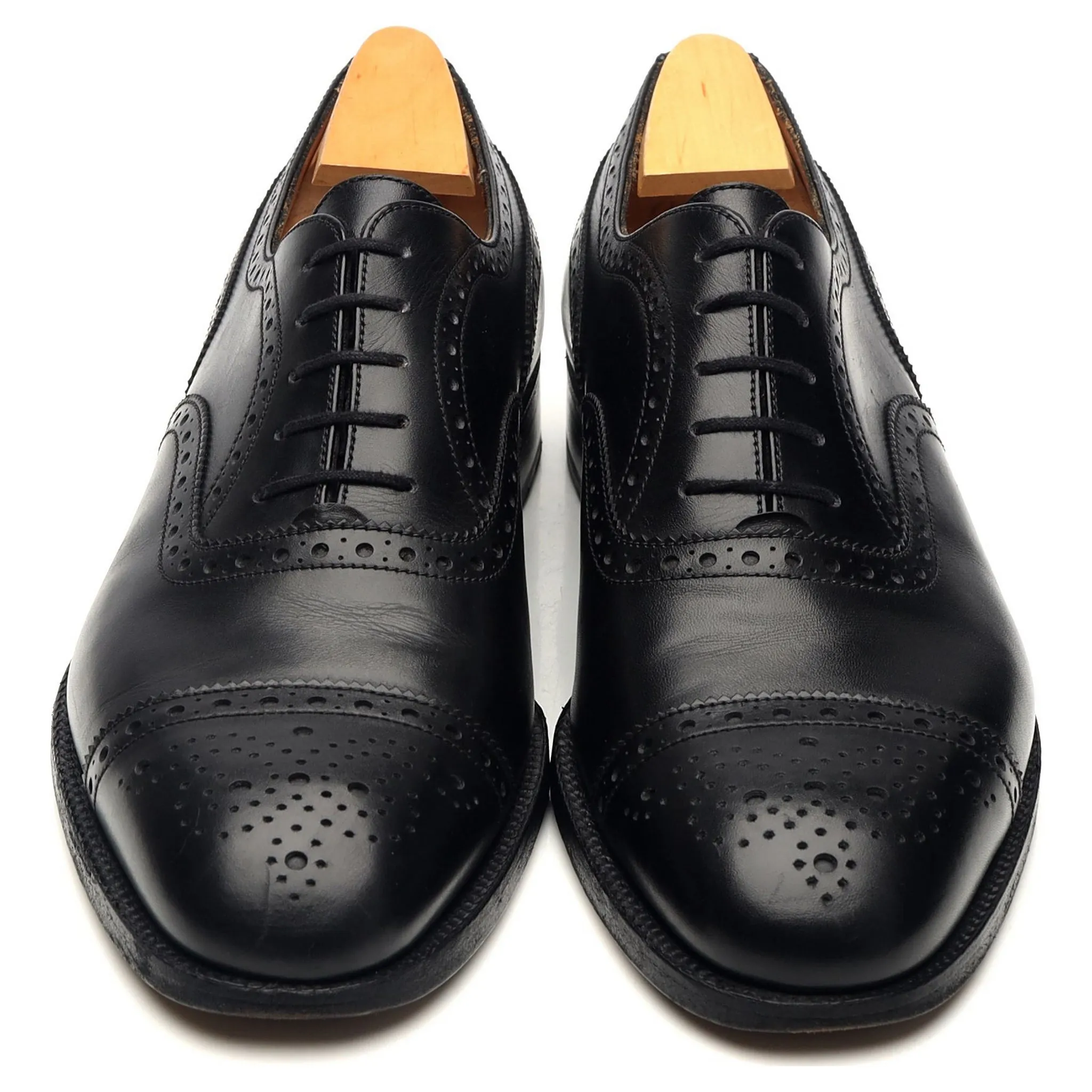 Black Leather Oxford Brogues 7.5 E UK 8