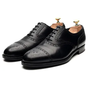 Black Leather Oxford Semi Brogues UK 8 G