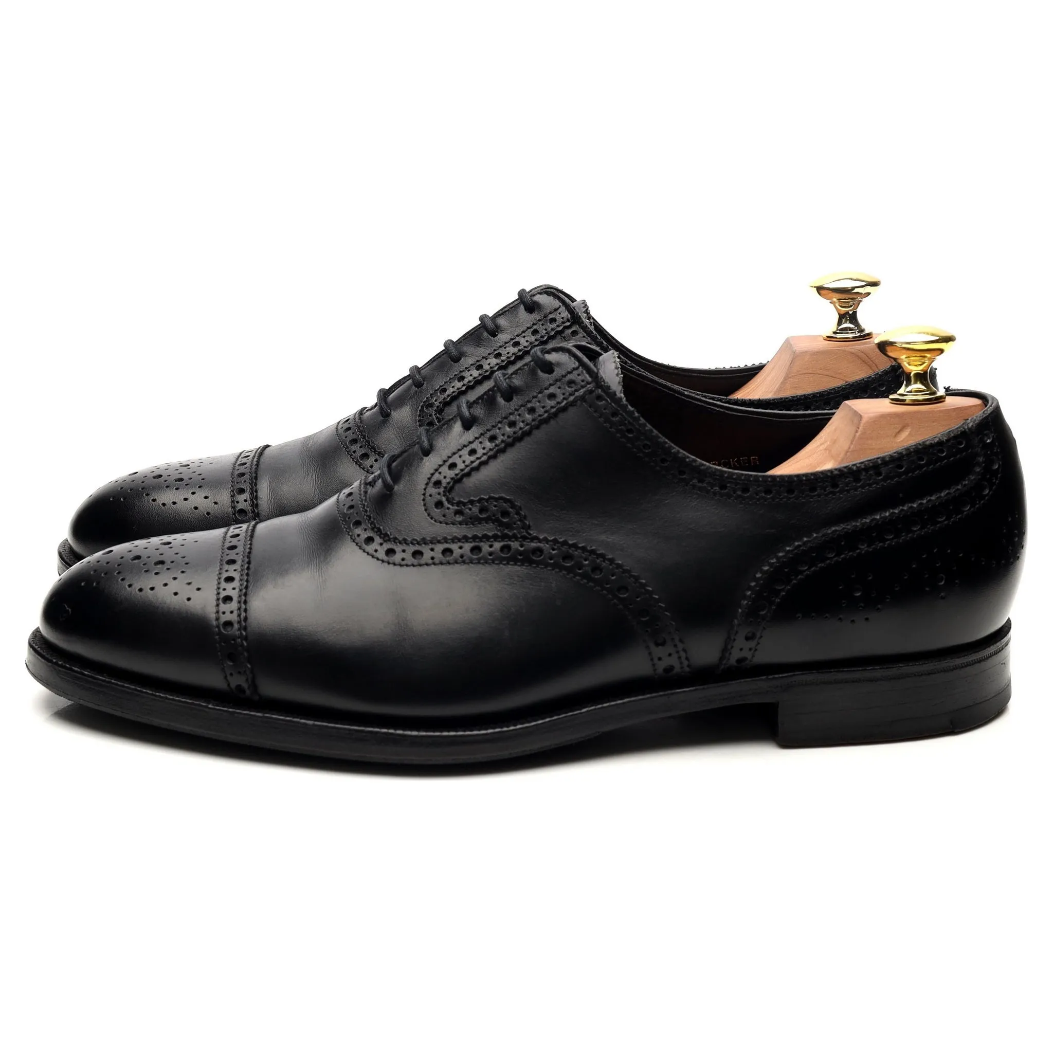 Black Leather Oxford Semi Brogues UK 8 G