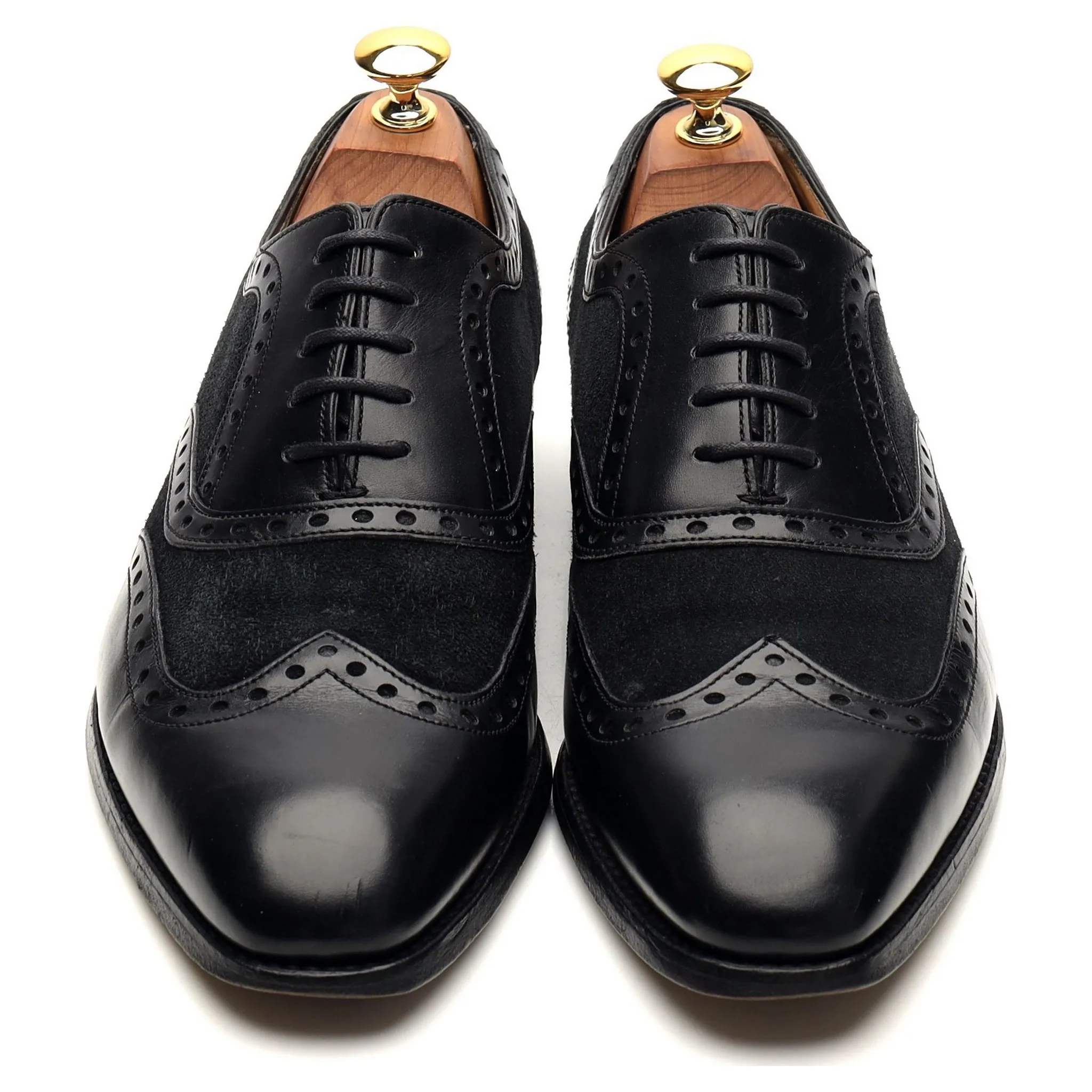 Black Leather Suede Oxford Brogue UK 6.5 FX