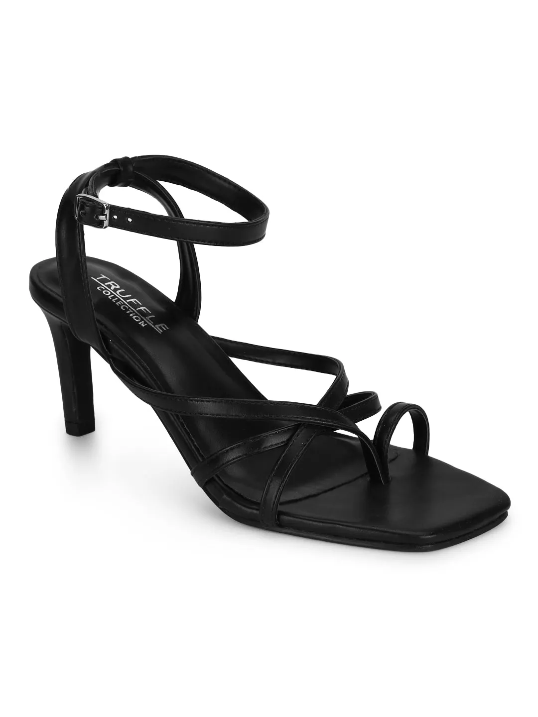 Black PU Strappy Stiletto Sandals (TC-ST-1232-BLKPU)