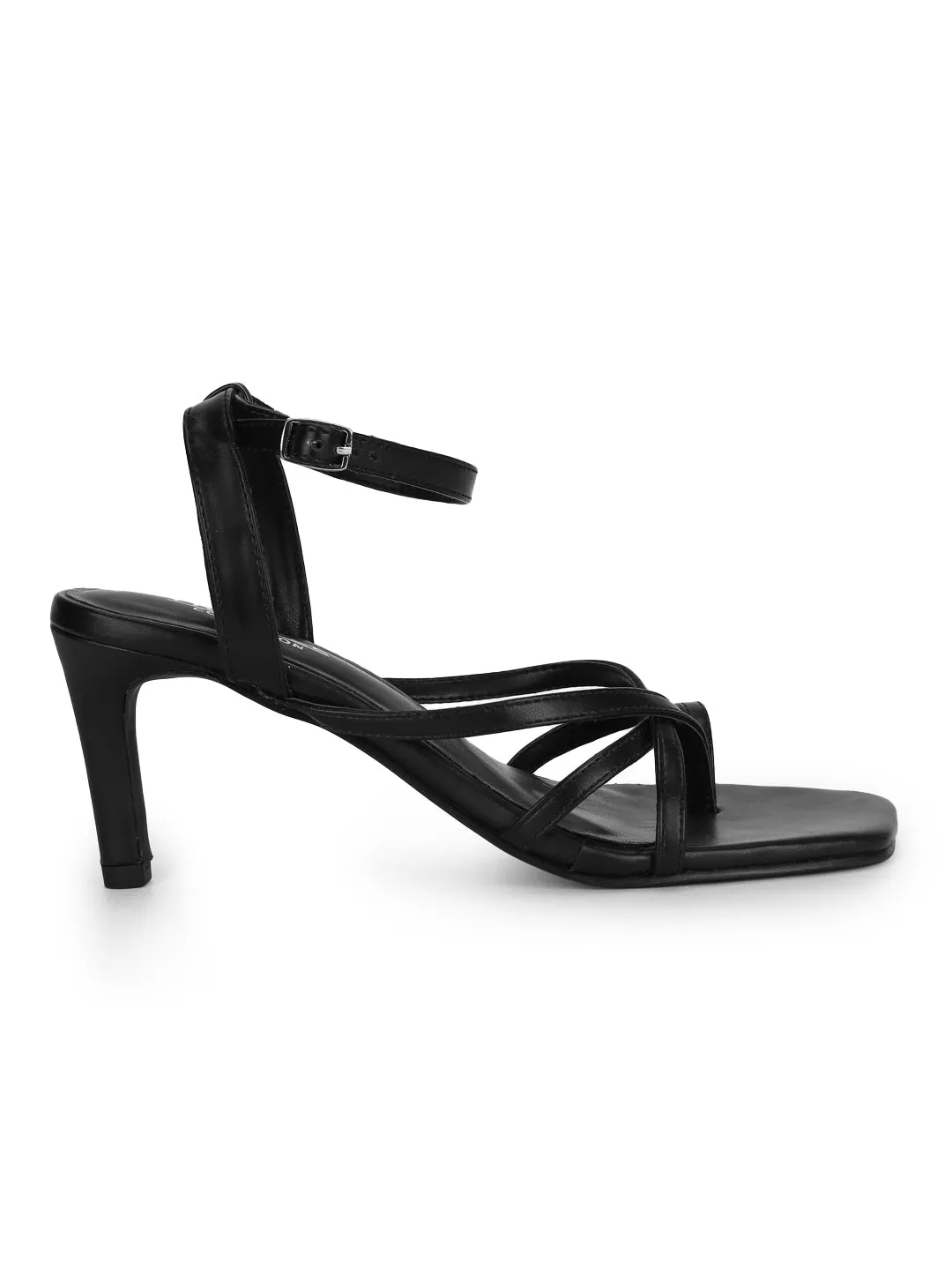 Black PU Strappy Stiletto Sandals (TC-ST-1232-BLKPU)