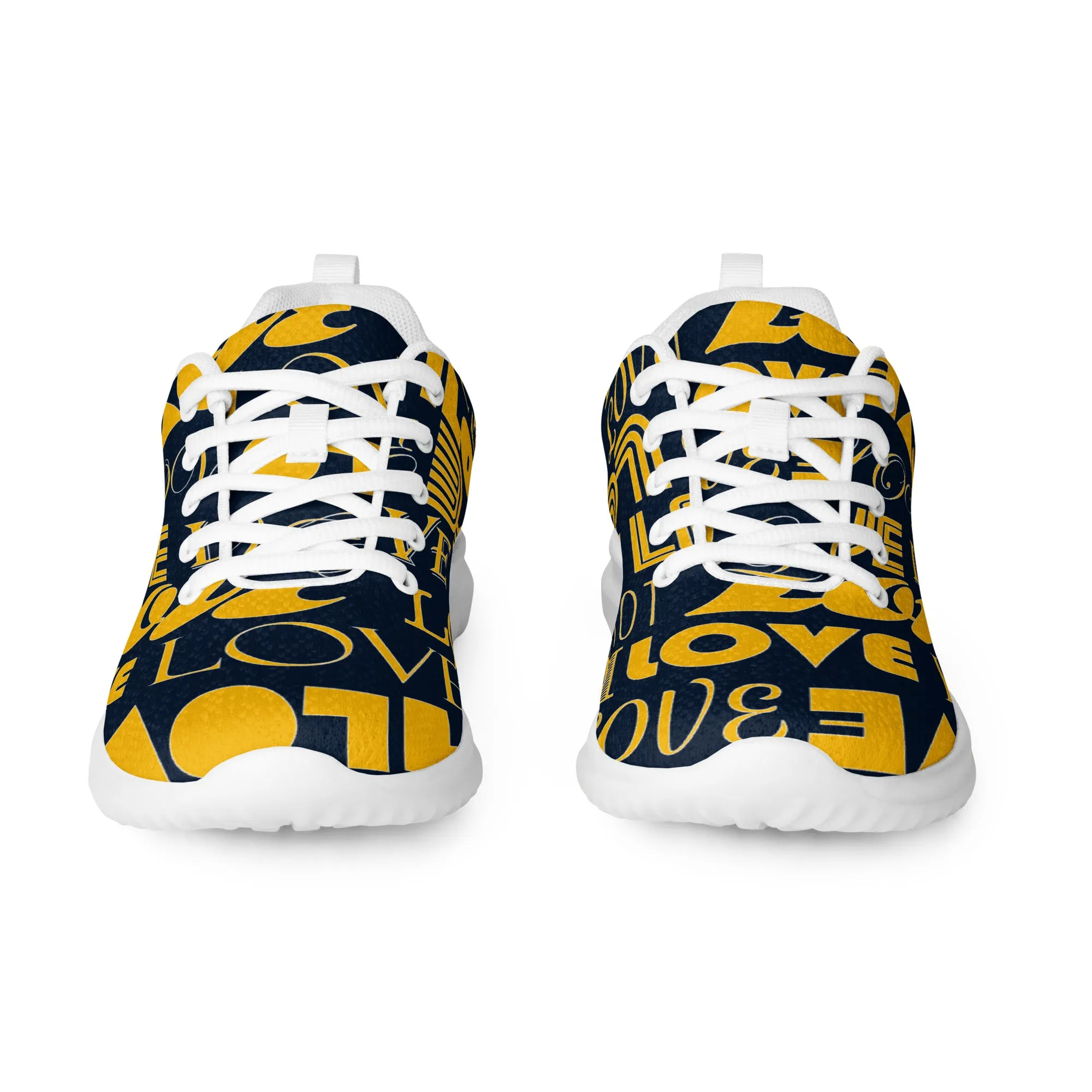 Blue & Gold Love Print Women’s athletic shoes