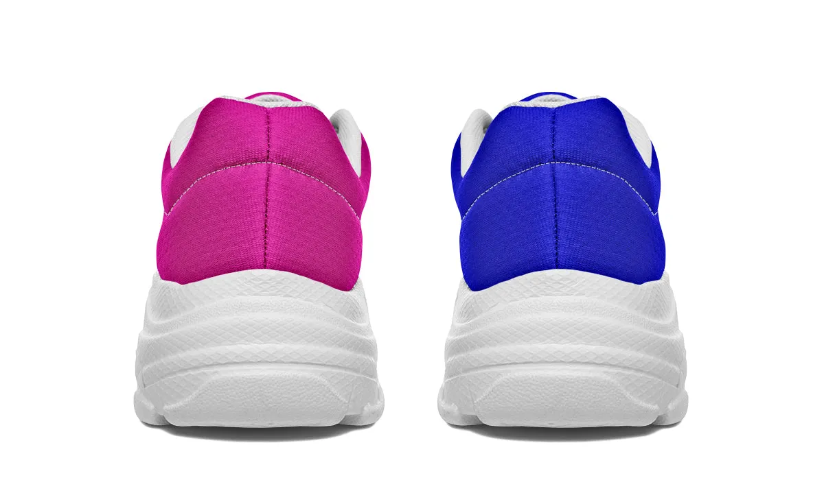 Blue And Pink Mismatch Chunky Sneakers